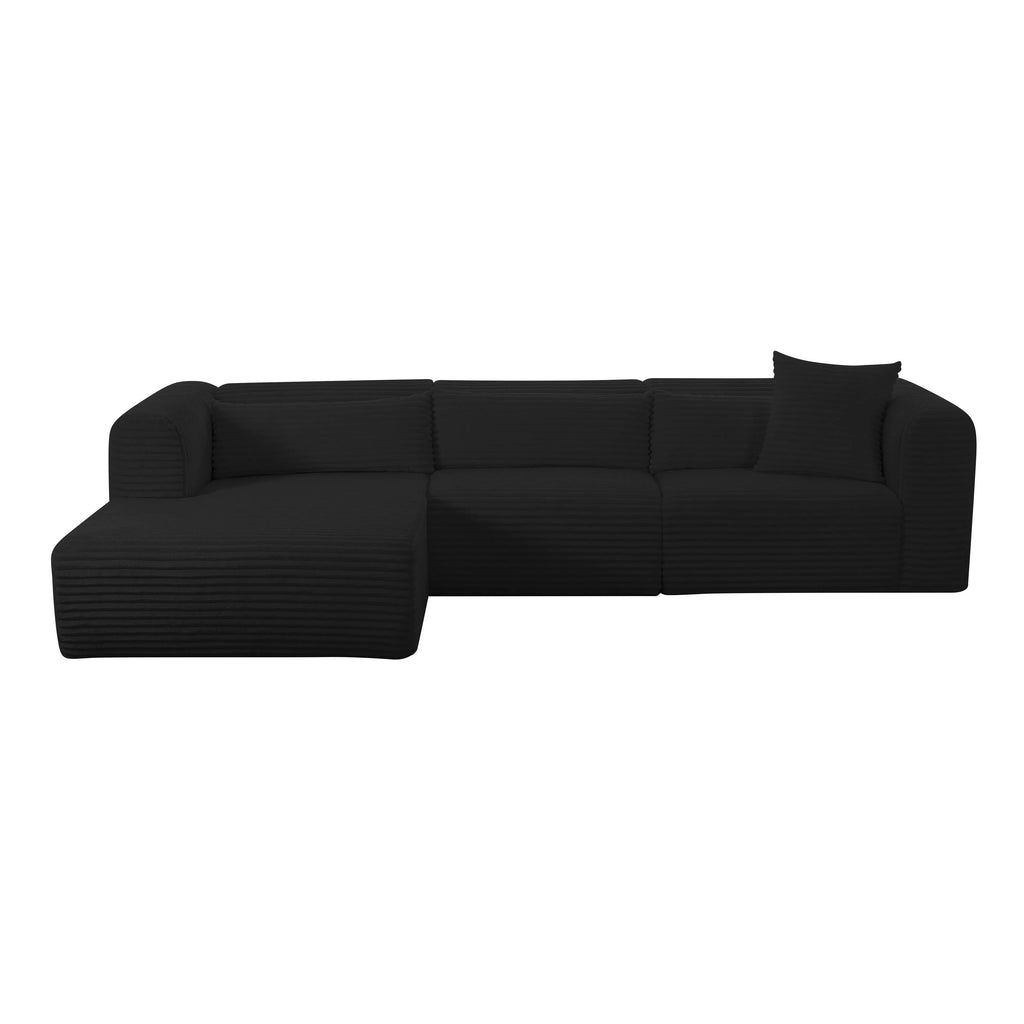 Tarra 3-Piece Fluffy Oversized Performance Corduroy Modular L-Shaped Sectional