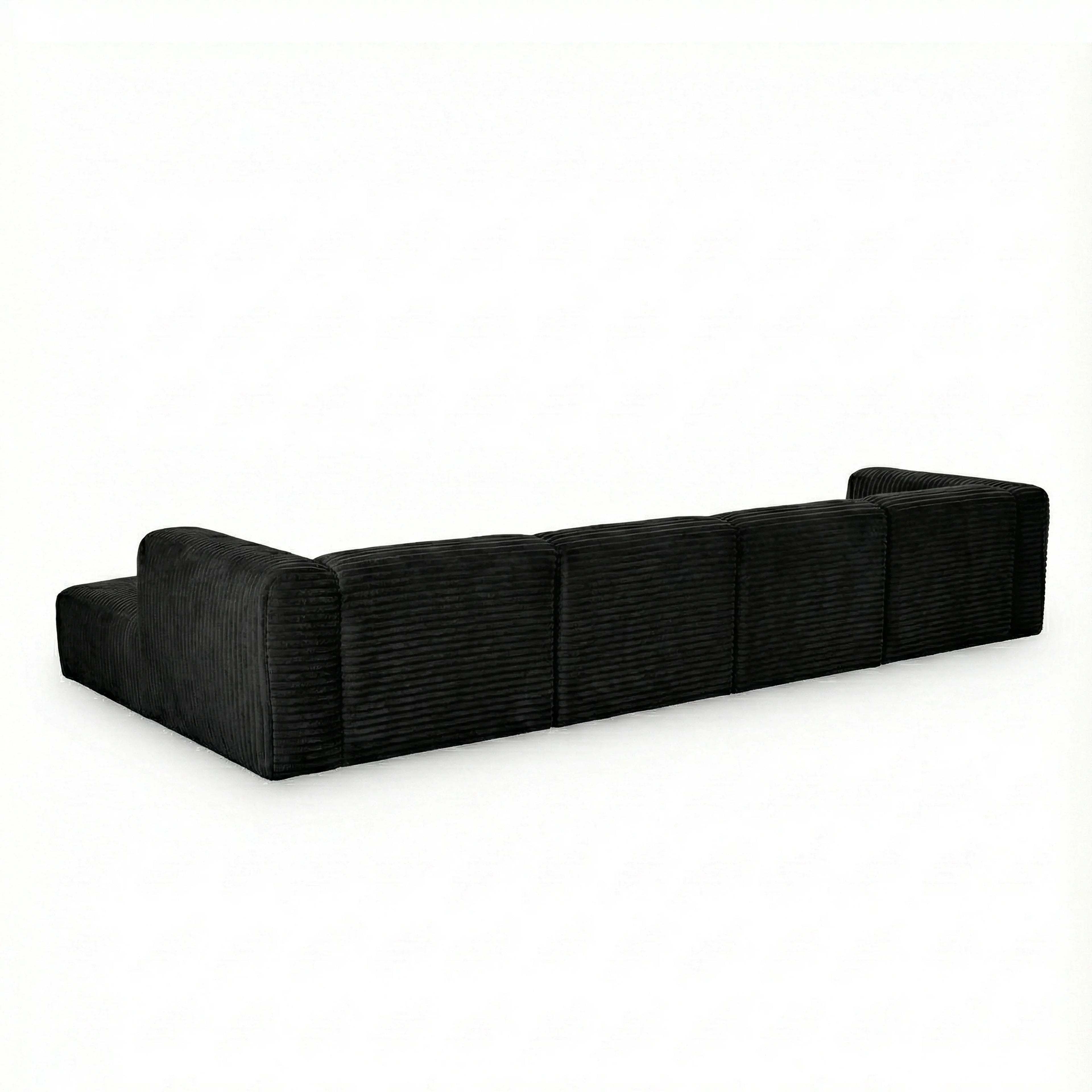 Tarra 4-Piece Fluffy Oversized Performance Corduroy Modular U-Sectional