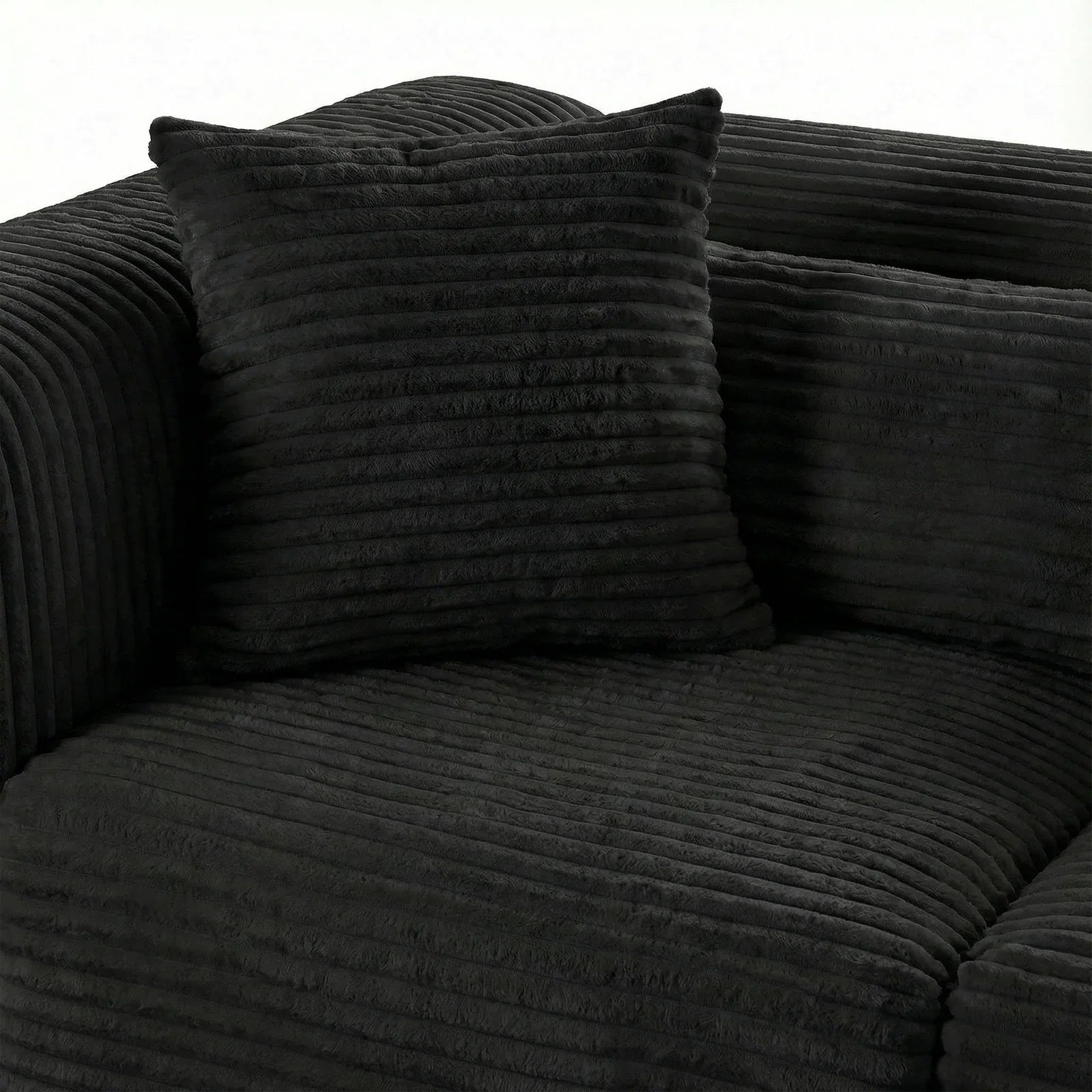 Tarra 4-Piece Fluffy Oversized Performance Corduroy Modular U-Sectional
