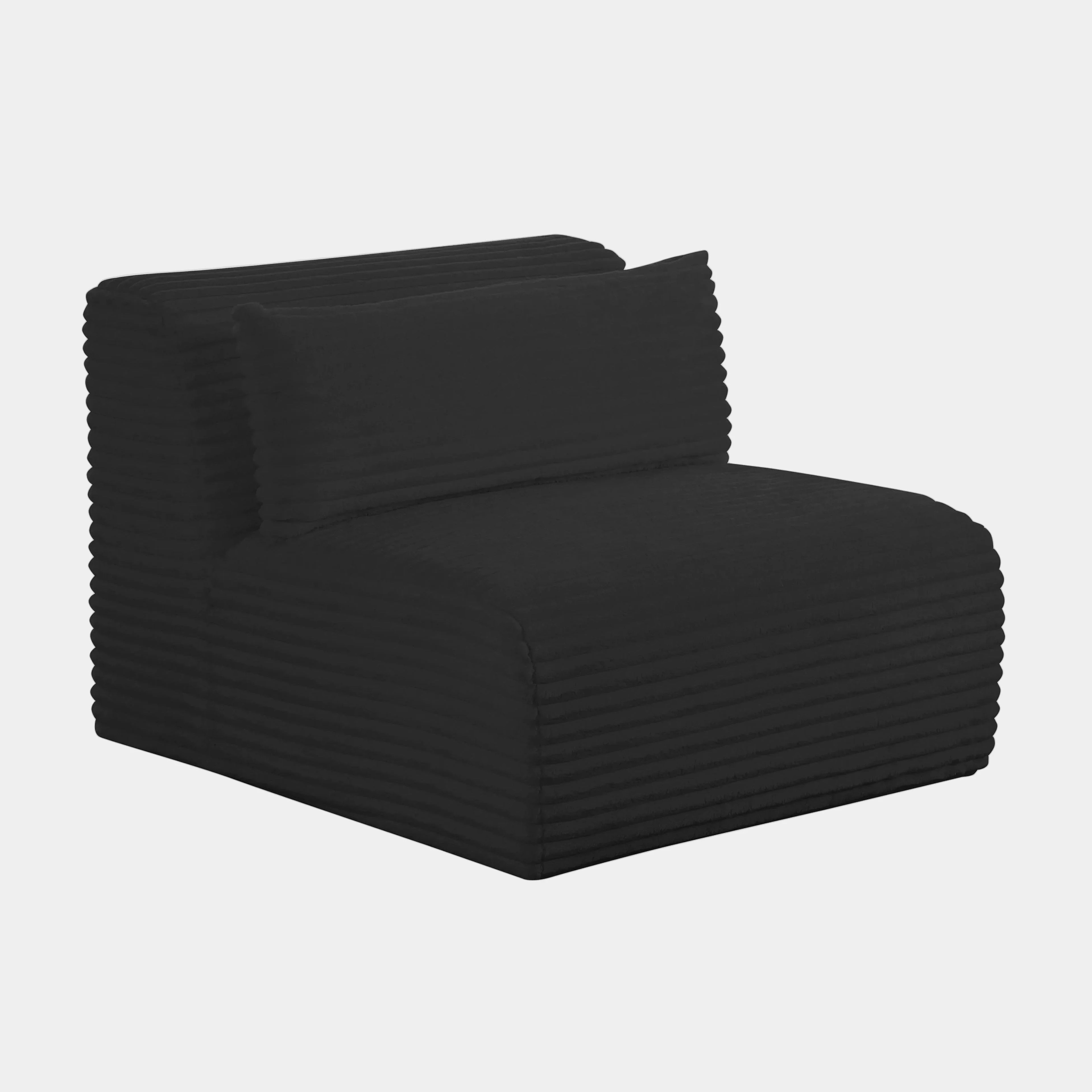 Tarra Fluffy Oversized Performance Corduroy Modular Armless Chair