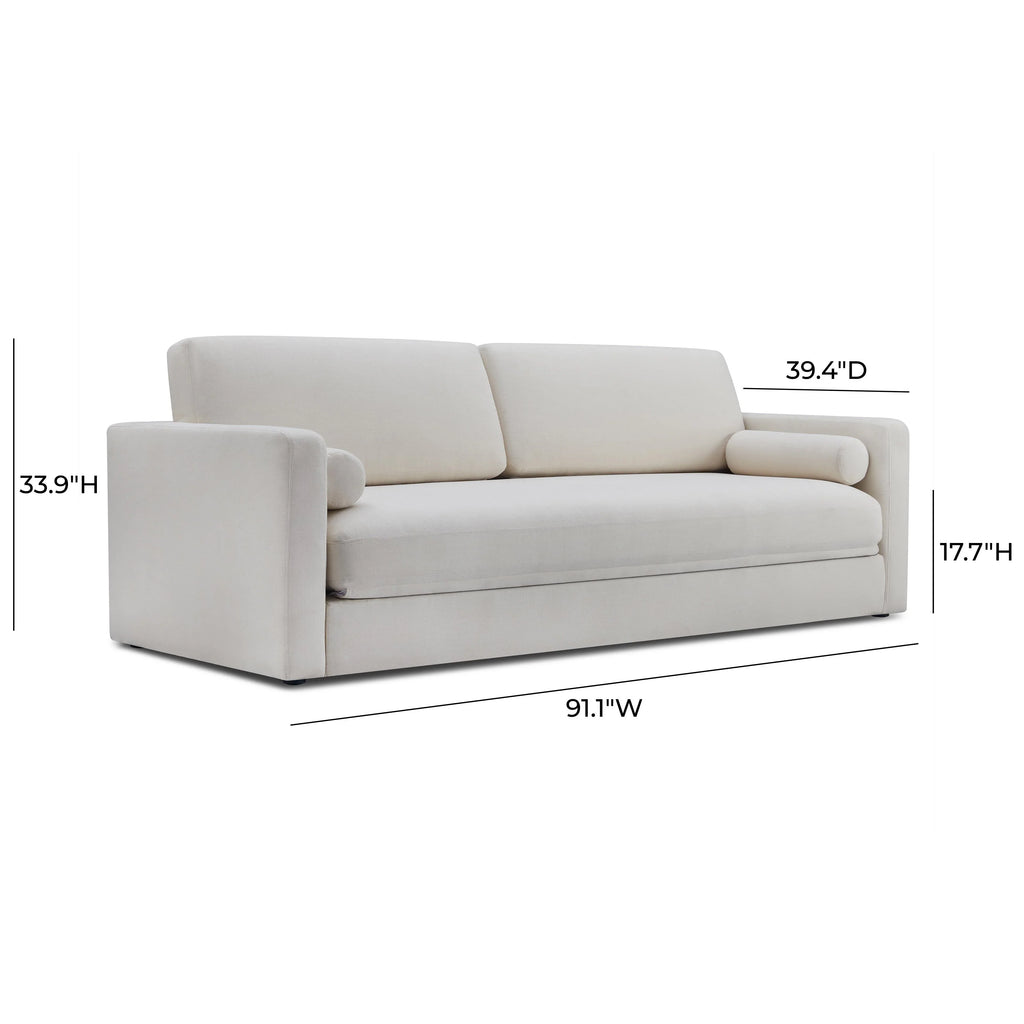 Ryan 91" Cream Upcycled Performance Linen Sofa Bed