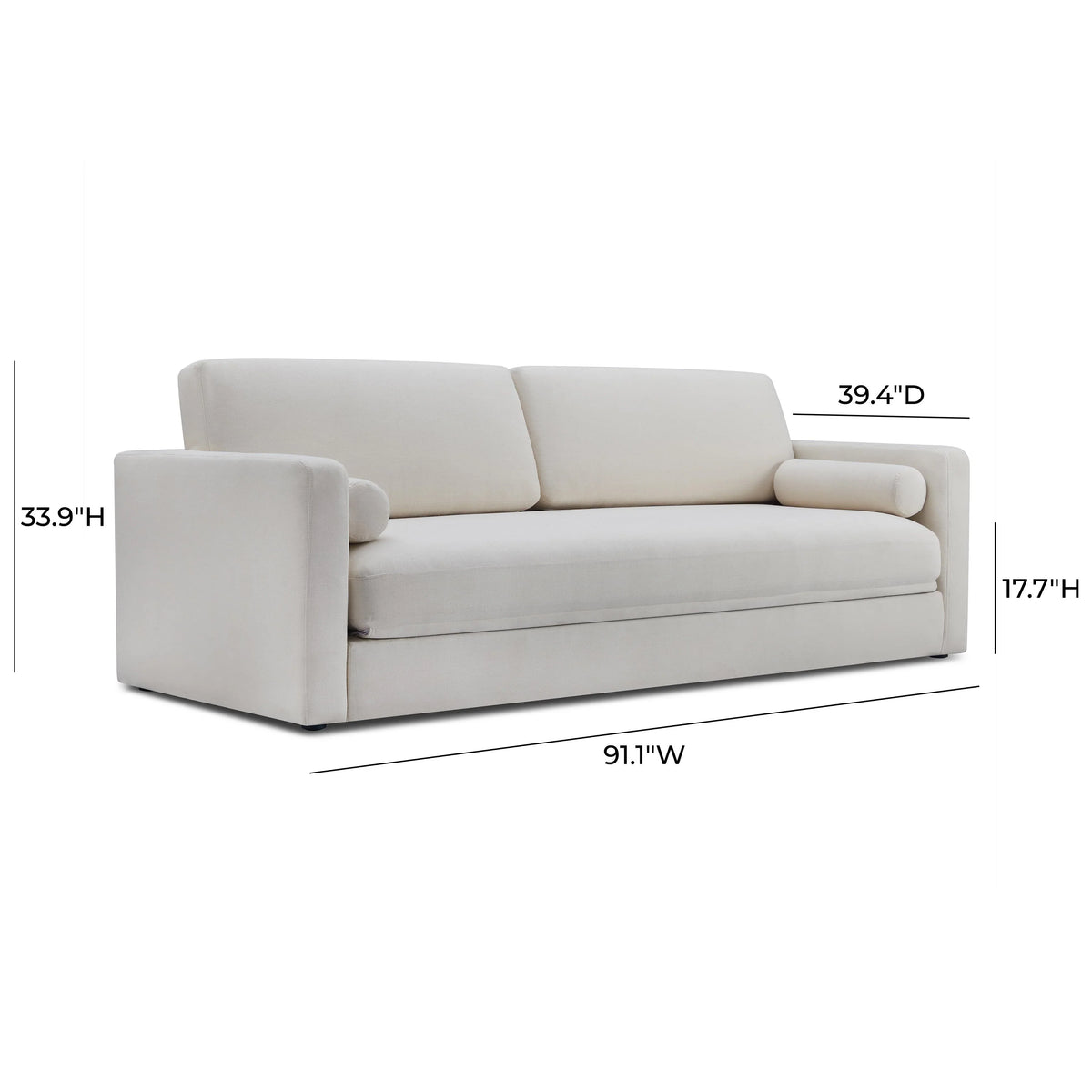 Ryan 91" Cream Upcycled Performance Linen Sofa Bed