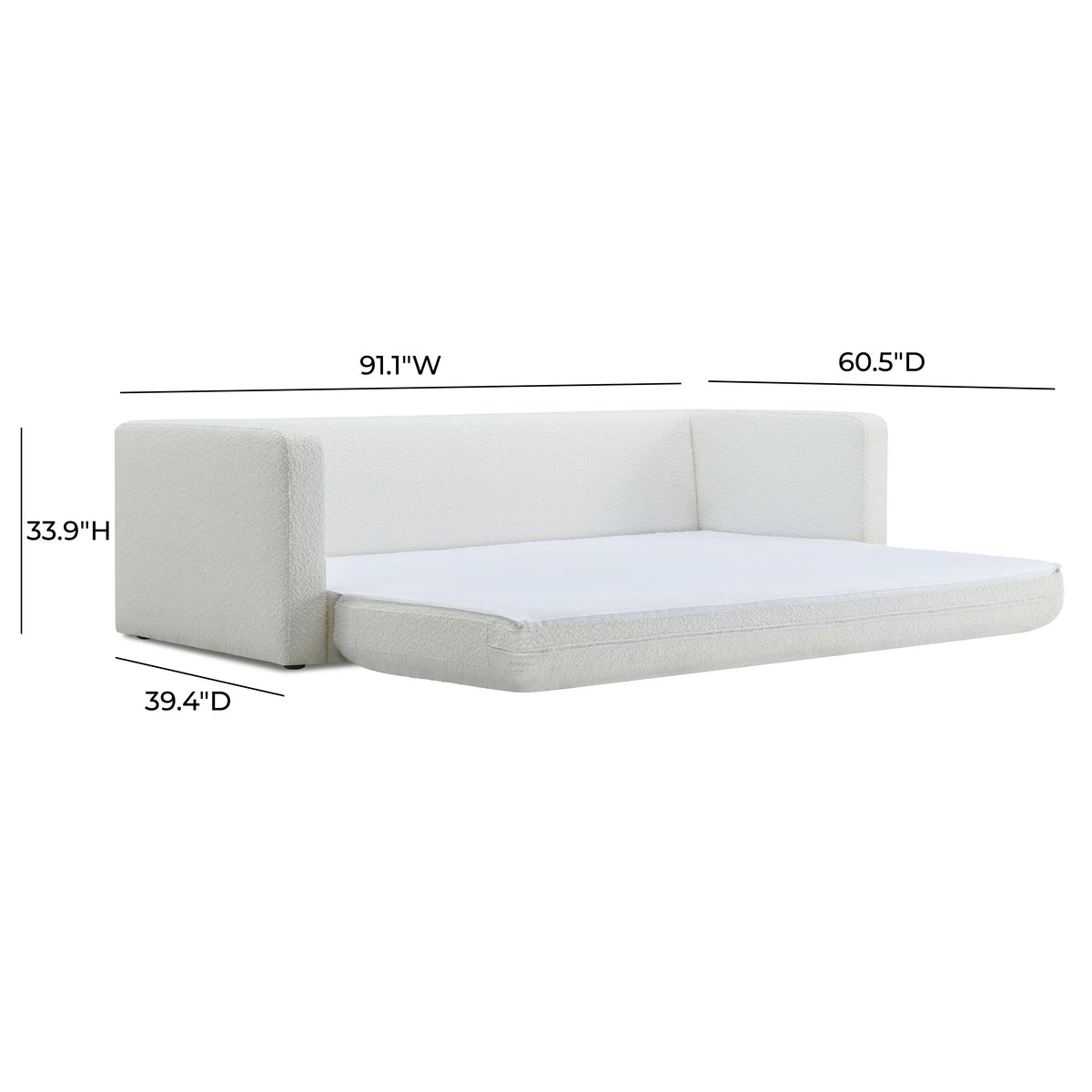 Ryan 91" Performance Boucle Sofa Bed