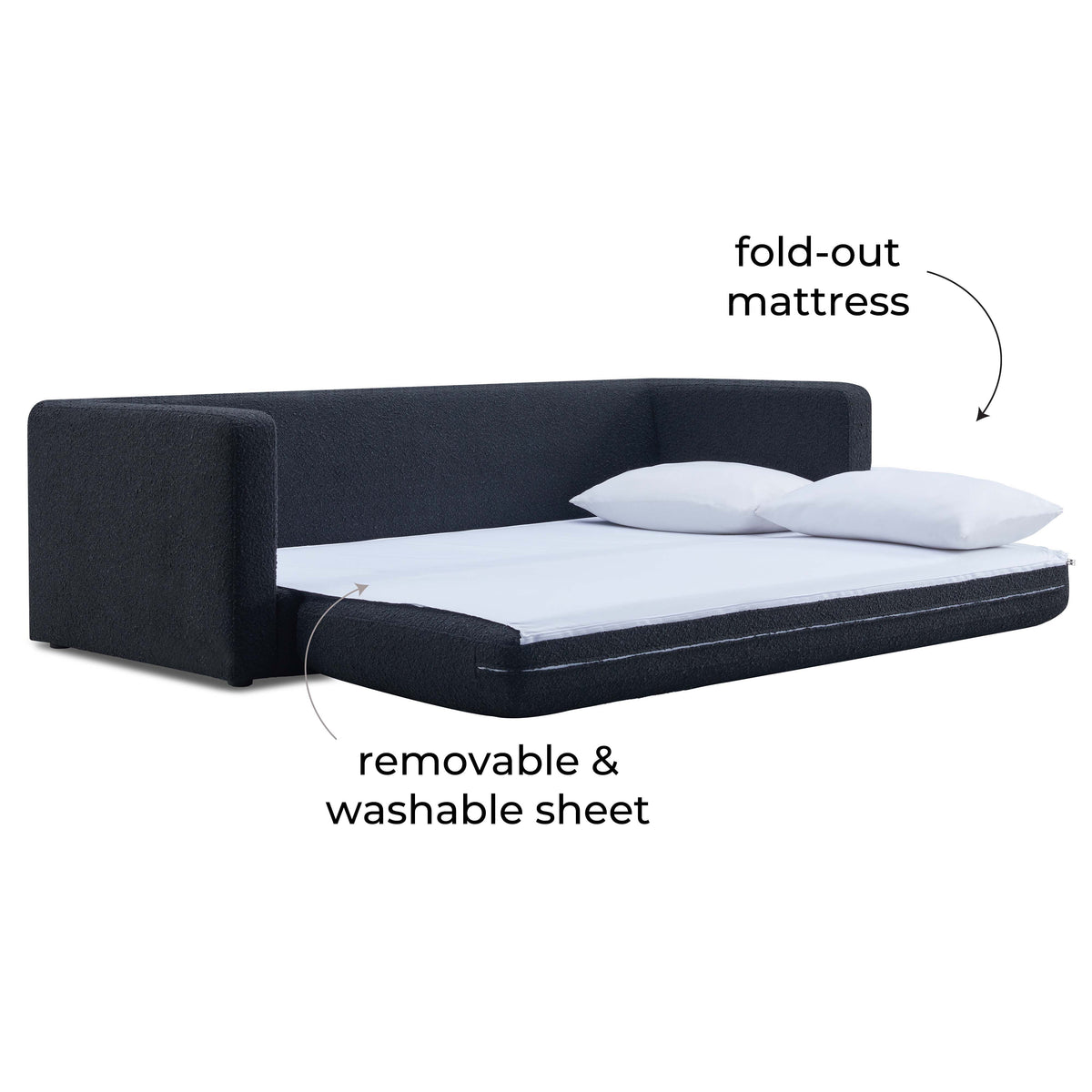 Ryan 91" Performance Boucle Sofa Bed