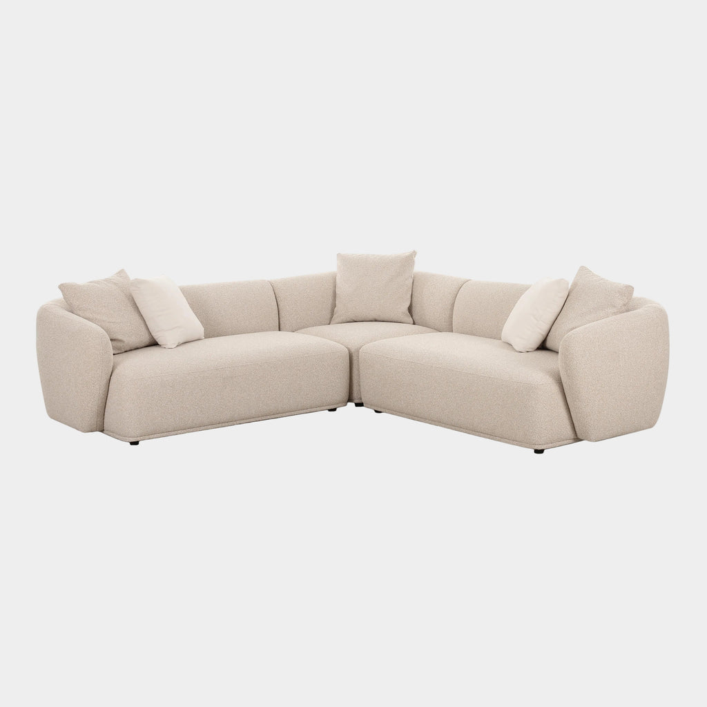 Sylvie 3-Piece Cream Performance Boucle L-Shaped Sectional