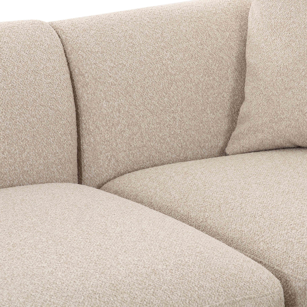 Sylvie 3-Piece Cream Performance Boucle L-Shaped Sectional