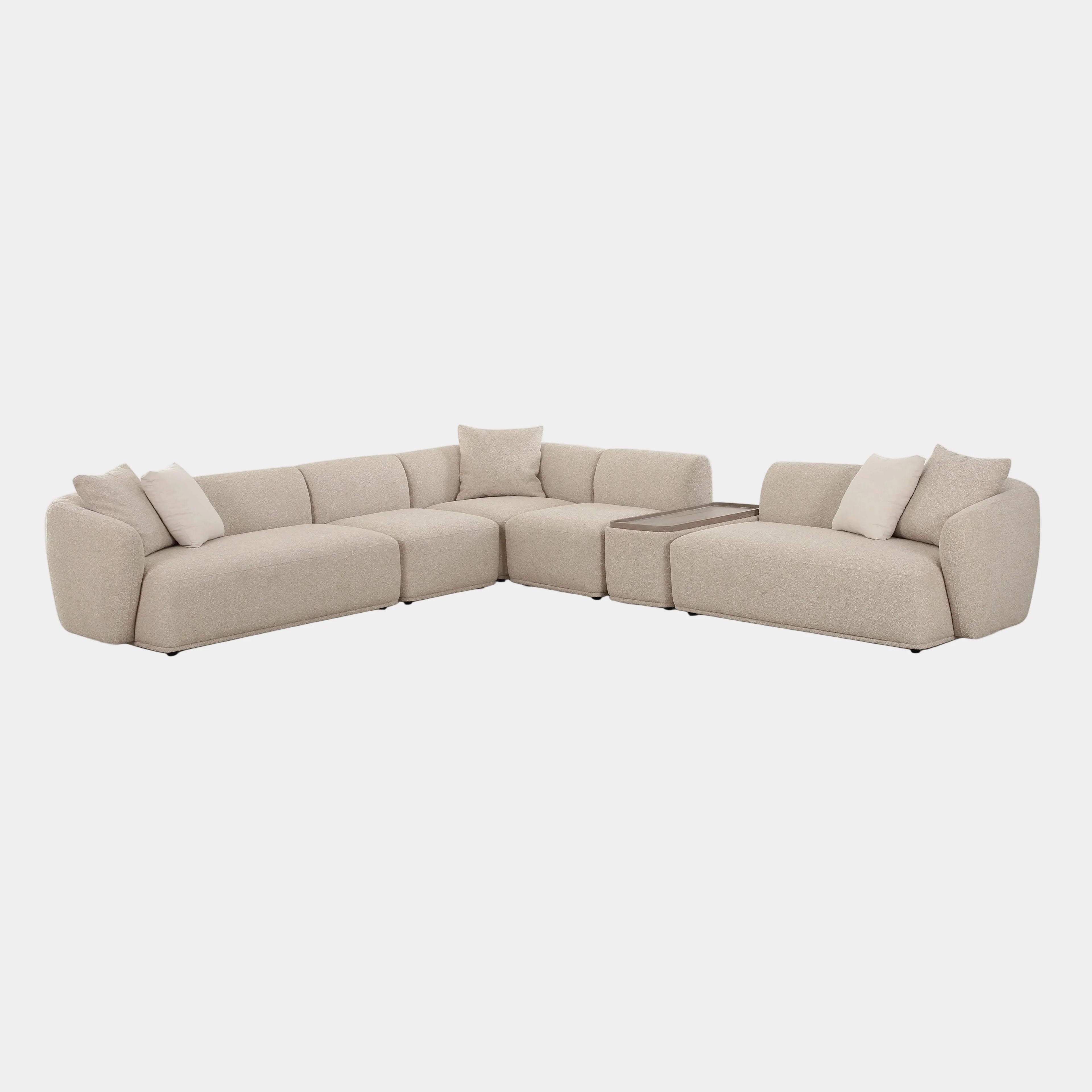 Sylvie 6-Piece Cream Performance Boucle Large Sectional