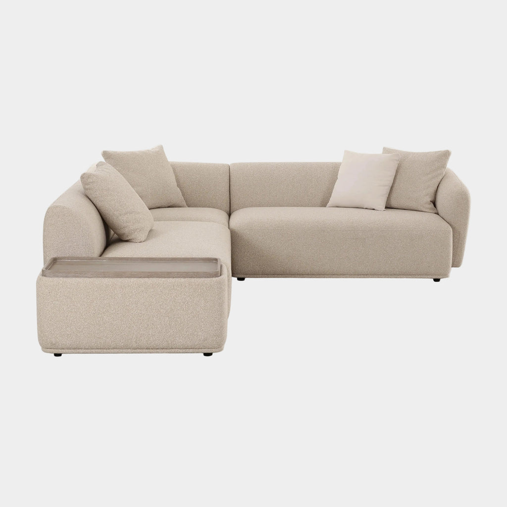 Sylvie 4-Piece Cream Performance Boucle Chaise Sectional
