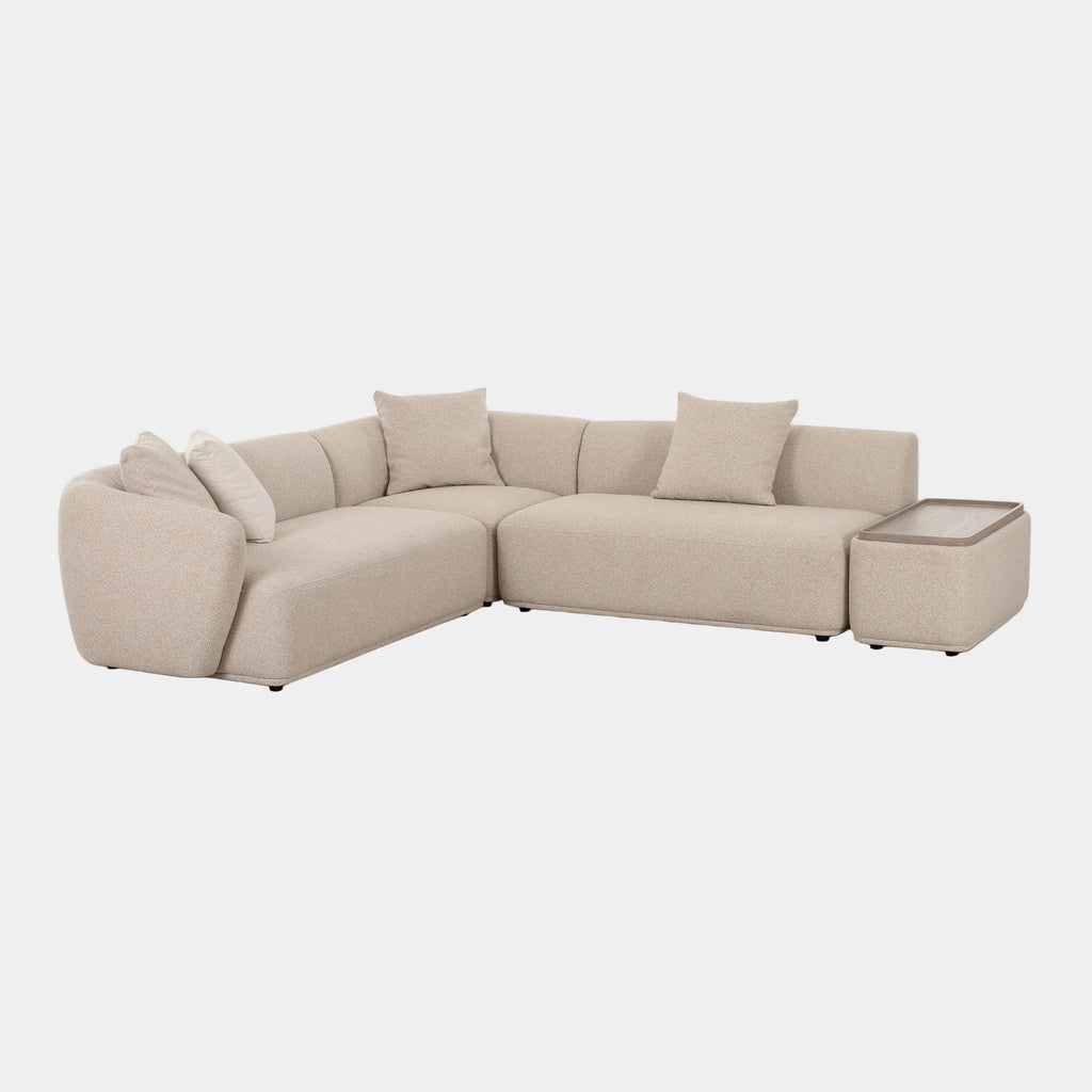 Sylvie 4-Piece Cream Performance Boucle Chaise Sectional