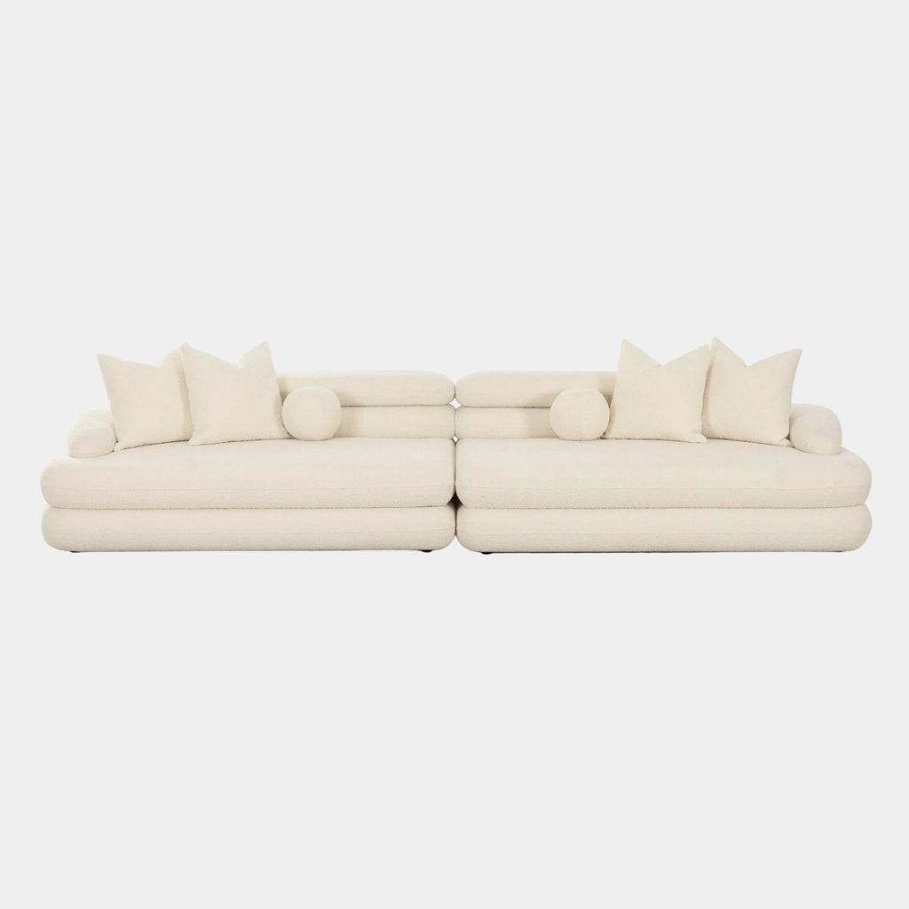 Lulu 141" Cream Performance Boucle Sofa
