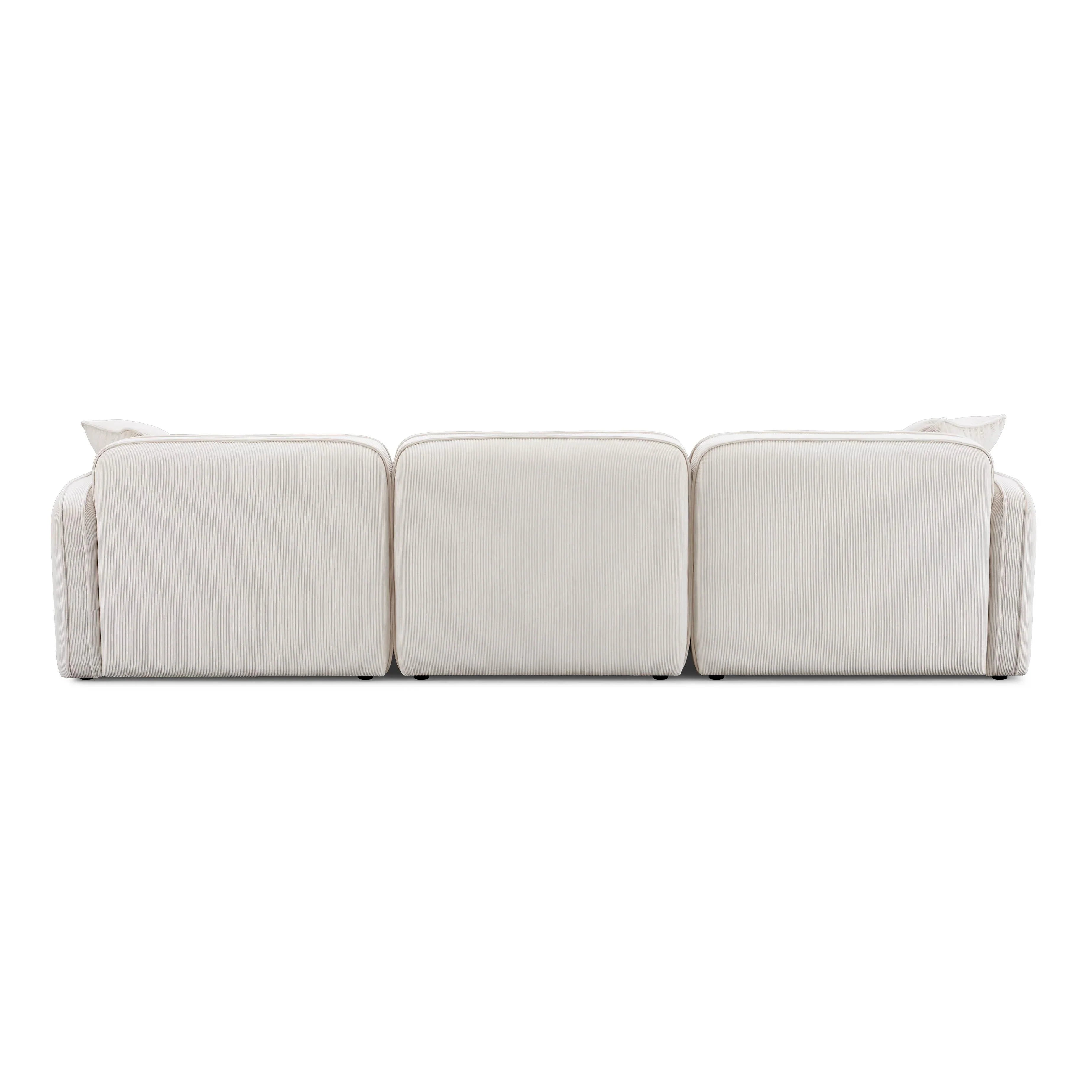 Travie 112" Performance Corduroy Velvet Modular Sofa