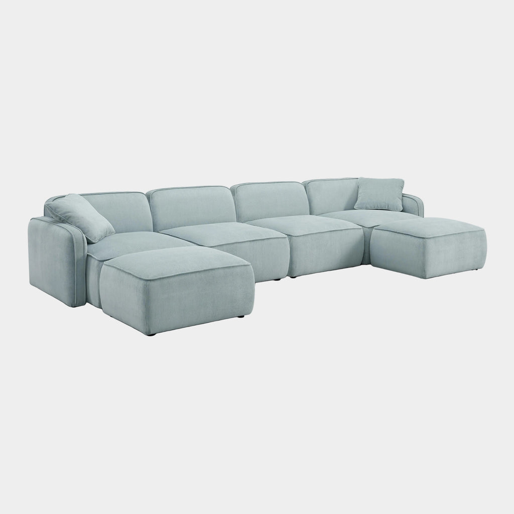 Travie 6-Piece Performance Corduroy Velvet Modular U-Sectional