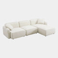 Travie 4-Piece Sand Upcycled Performance Linen Modular Sectional