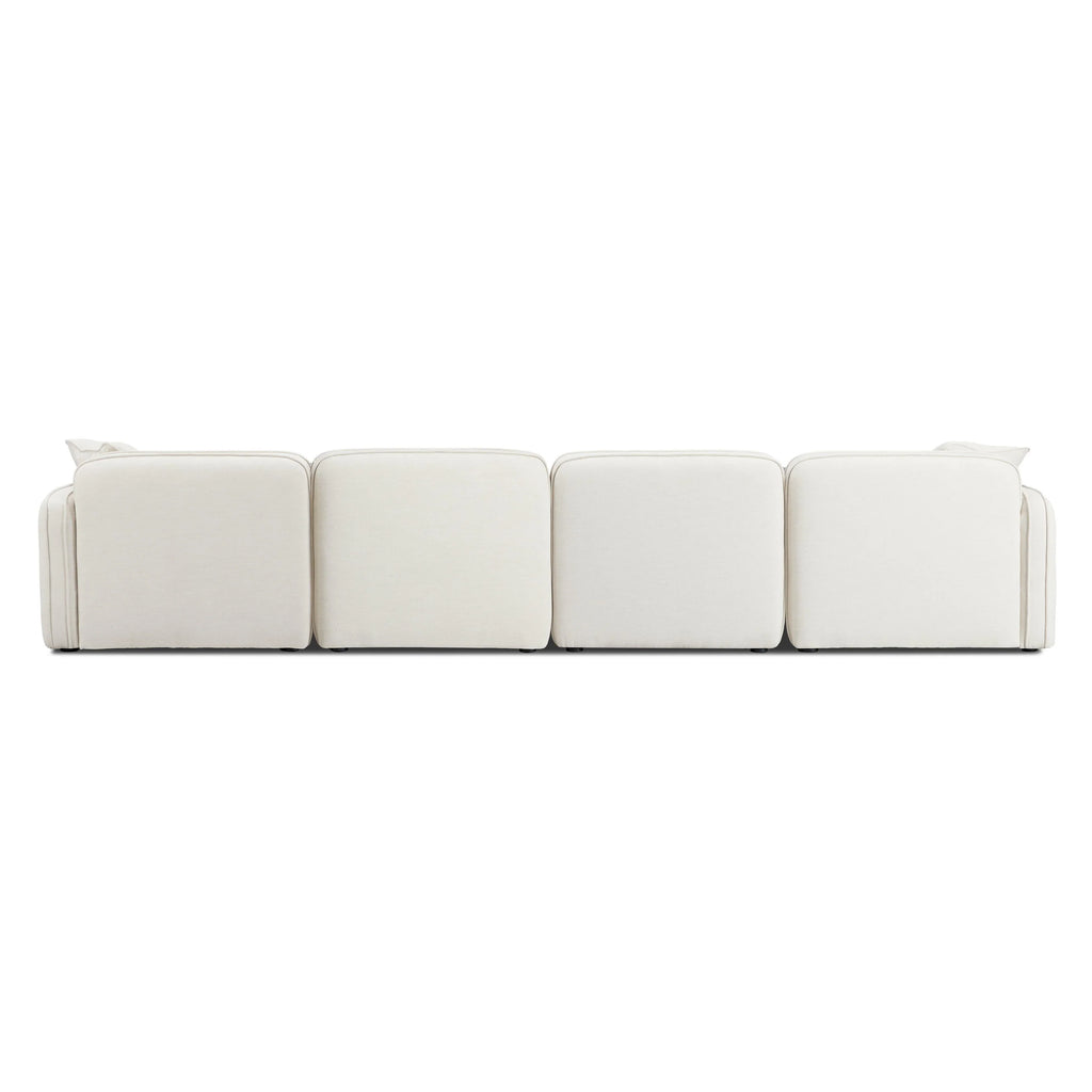 Travie 6-Piece Sand Upcycled Performance Linen Modular U-Sectional