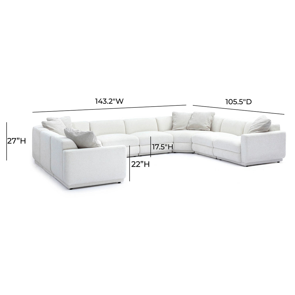 Perry 8-Piece Cream Performance Chenille Modular Large U-Sectional