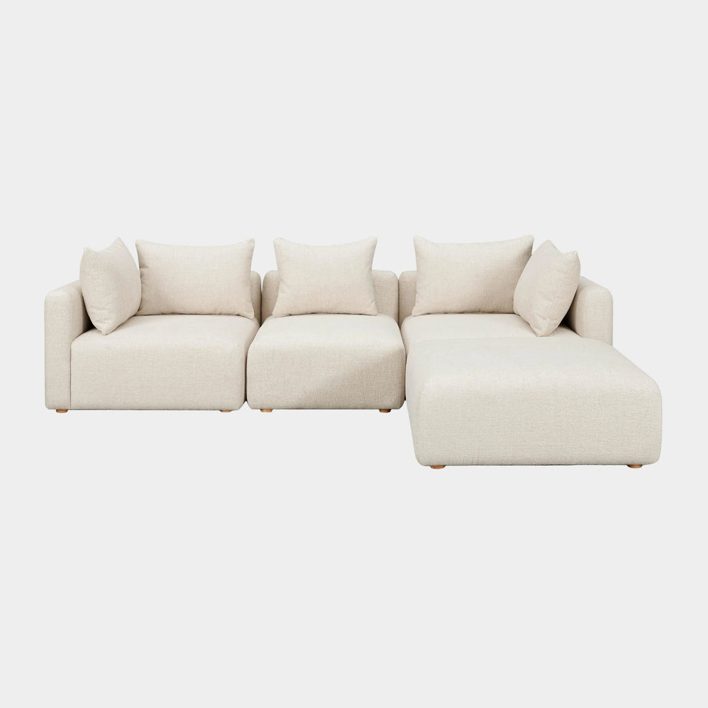 Hangover 4-Piece Contract-Grade Textured Fabric Modular Sectional