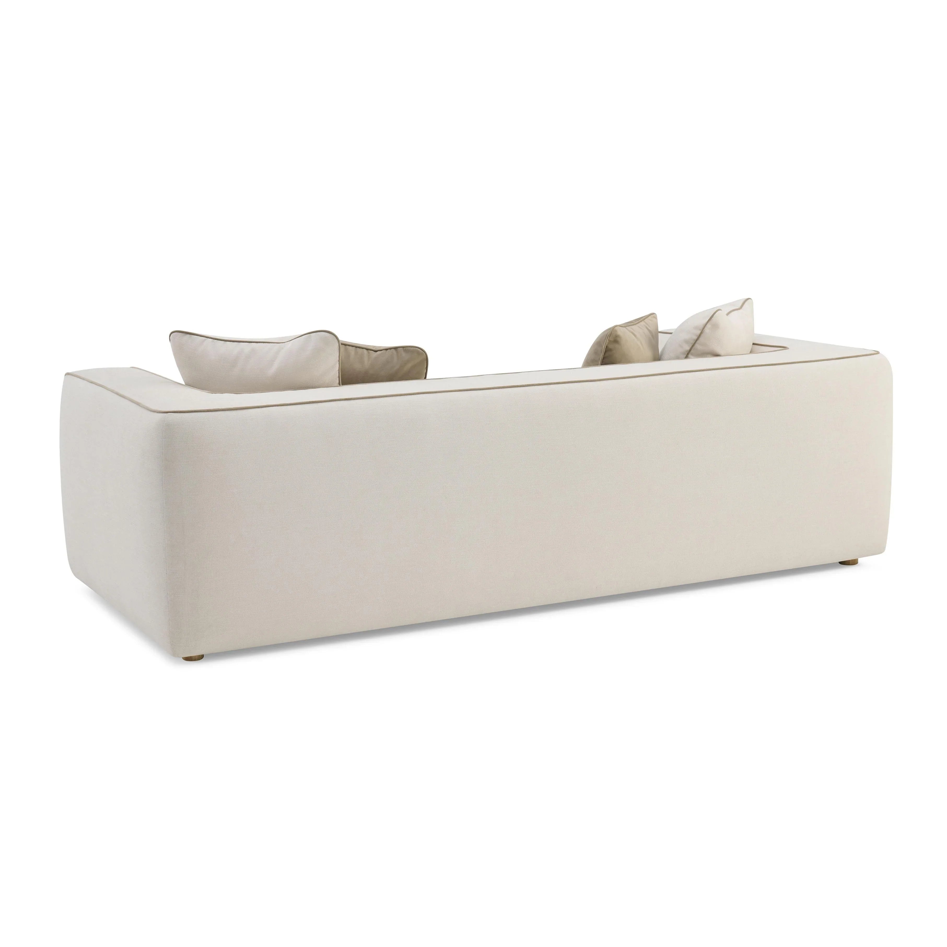 Tristine 96" Cream Contract-Grade Linen Sofa