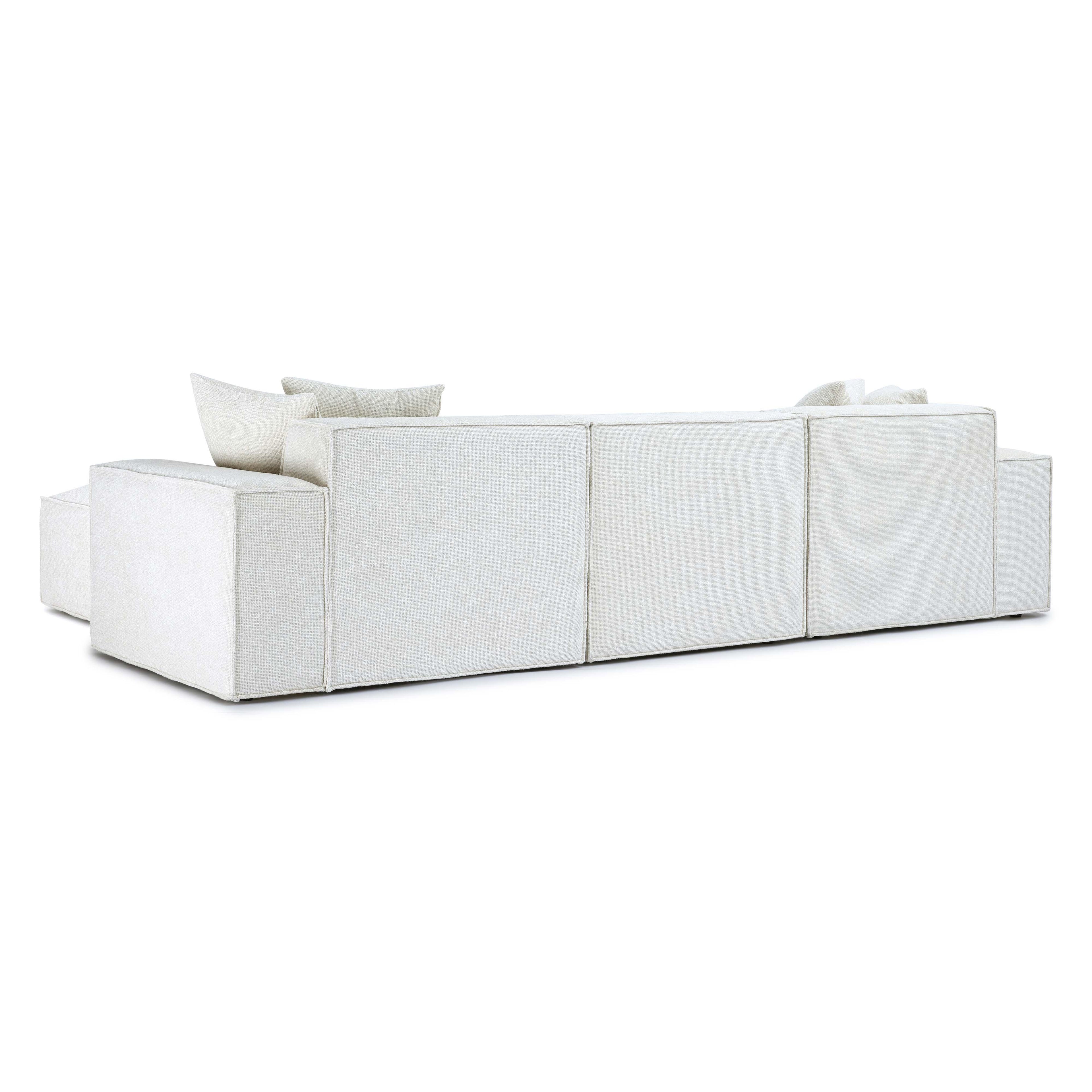 Mindy 4-Piece Performance Chenille Basketweave Modular Sectional