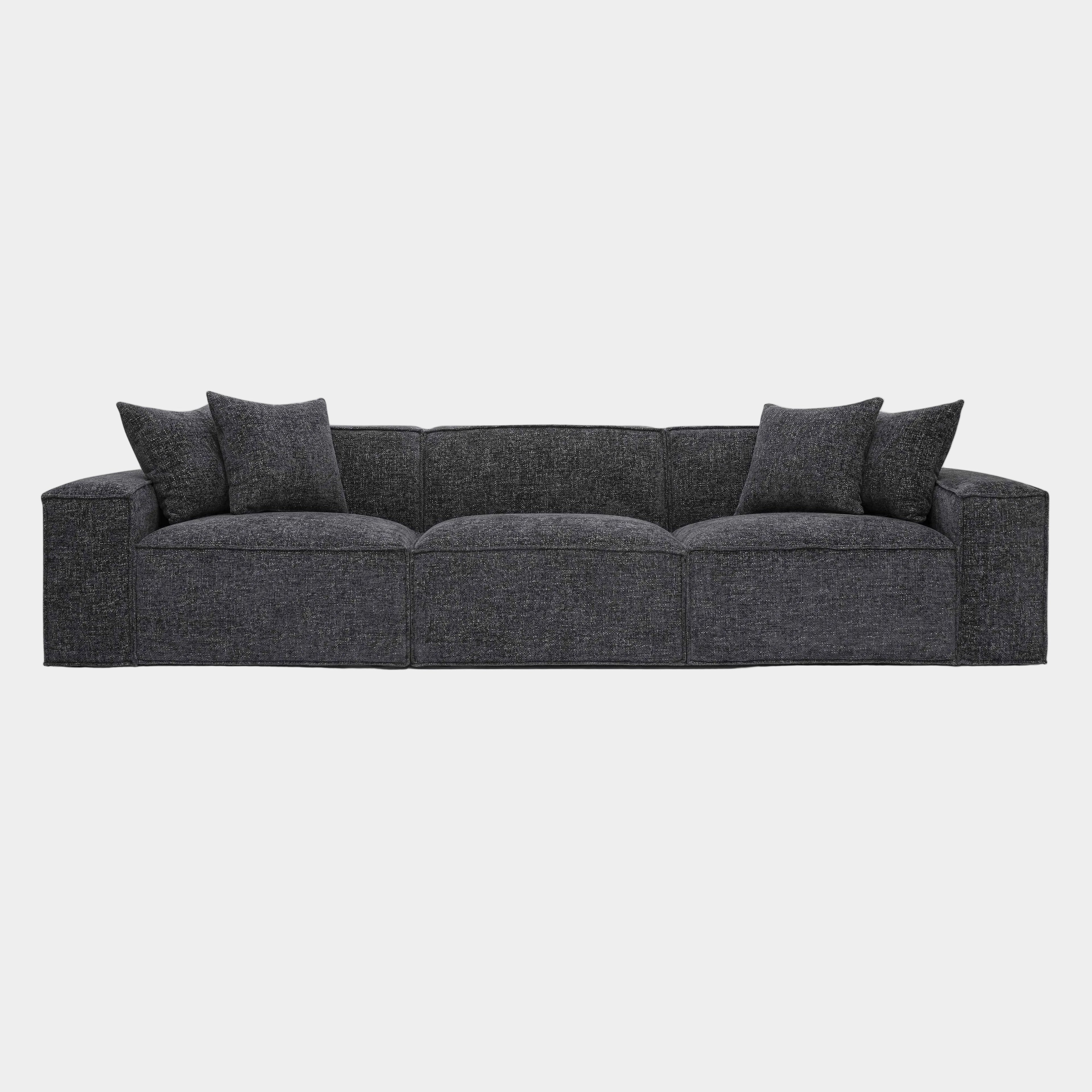 Mindy 115" Performance Chenille Basketweave Modular Sofa