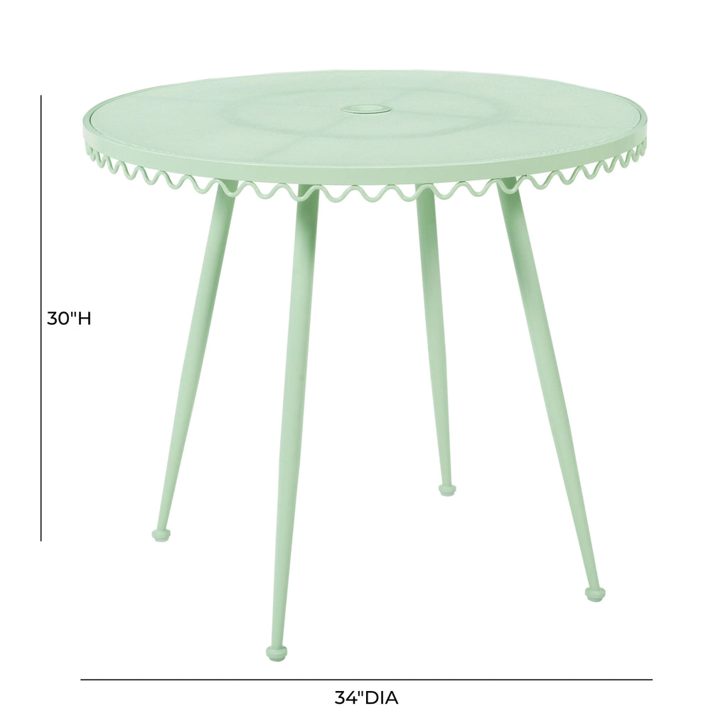 Erica 34" Wrought Iron Outdoor Round Cafe Table