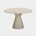 Fern 47" Beige Textured Faux Plaster Concrete Indoor / Outdoor Round Dining Table