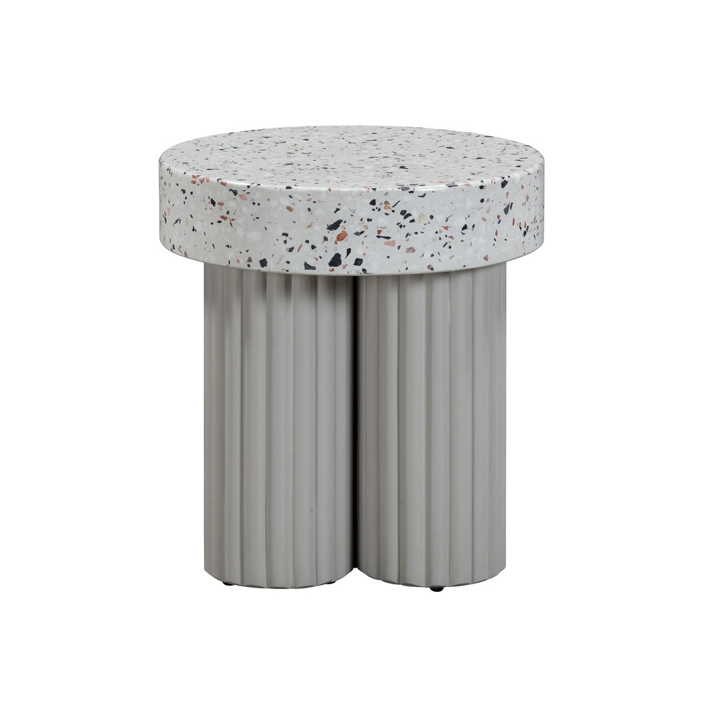 Clover Faux Terrazzo Indoor/Outdoor Round Side Table