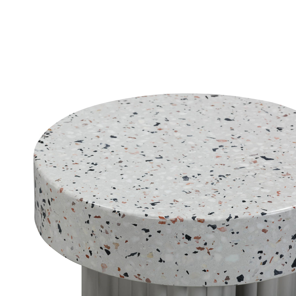 Clover Faux Terrazzo Indoor/Outdoor Round Side Table
