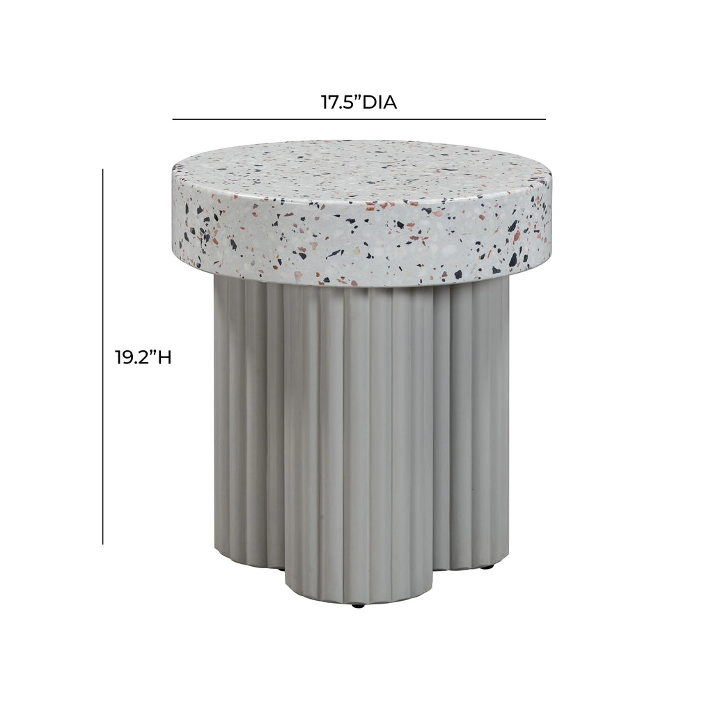 Clover Faux Terrazzo Indoor/Outdoor Round Side Table