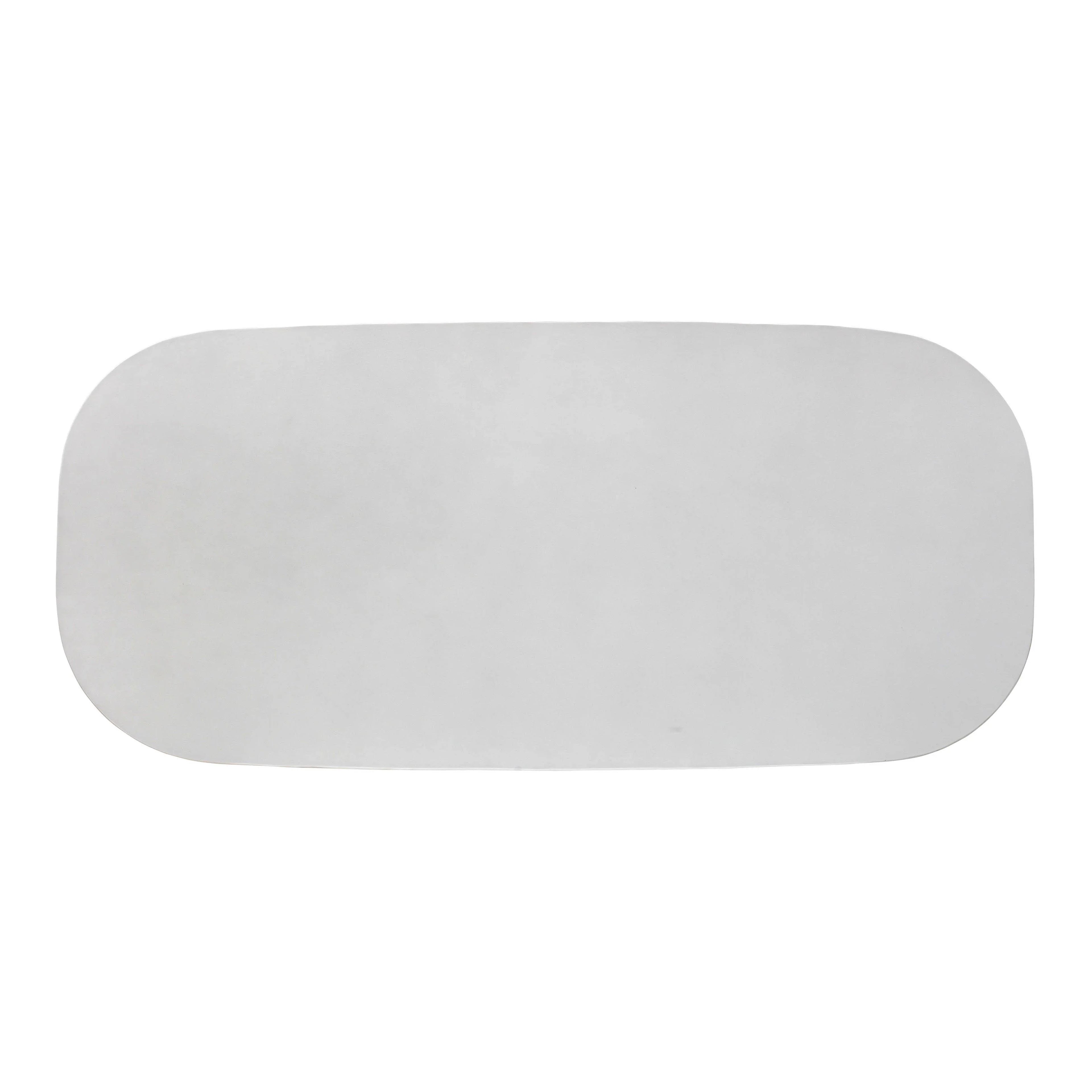 Margot 83" Light Grey Faux Plaster Indoor/Outdoor Concrete Oval Dining Table