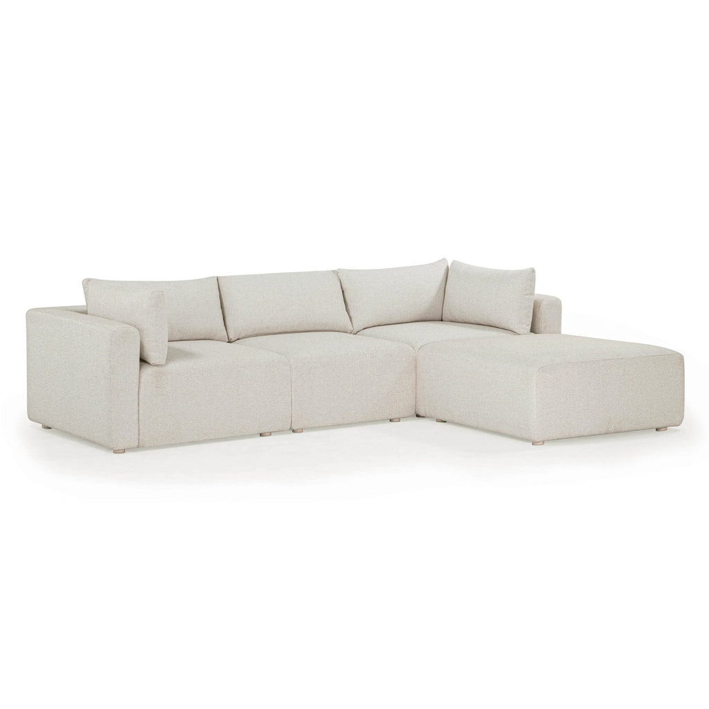 Hangover 4-Piece Cream Performance Fabric Outdoor Modular Sectional