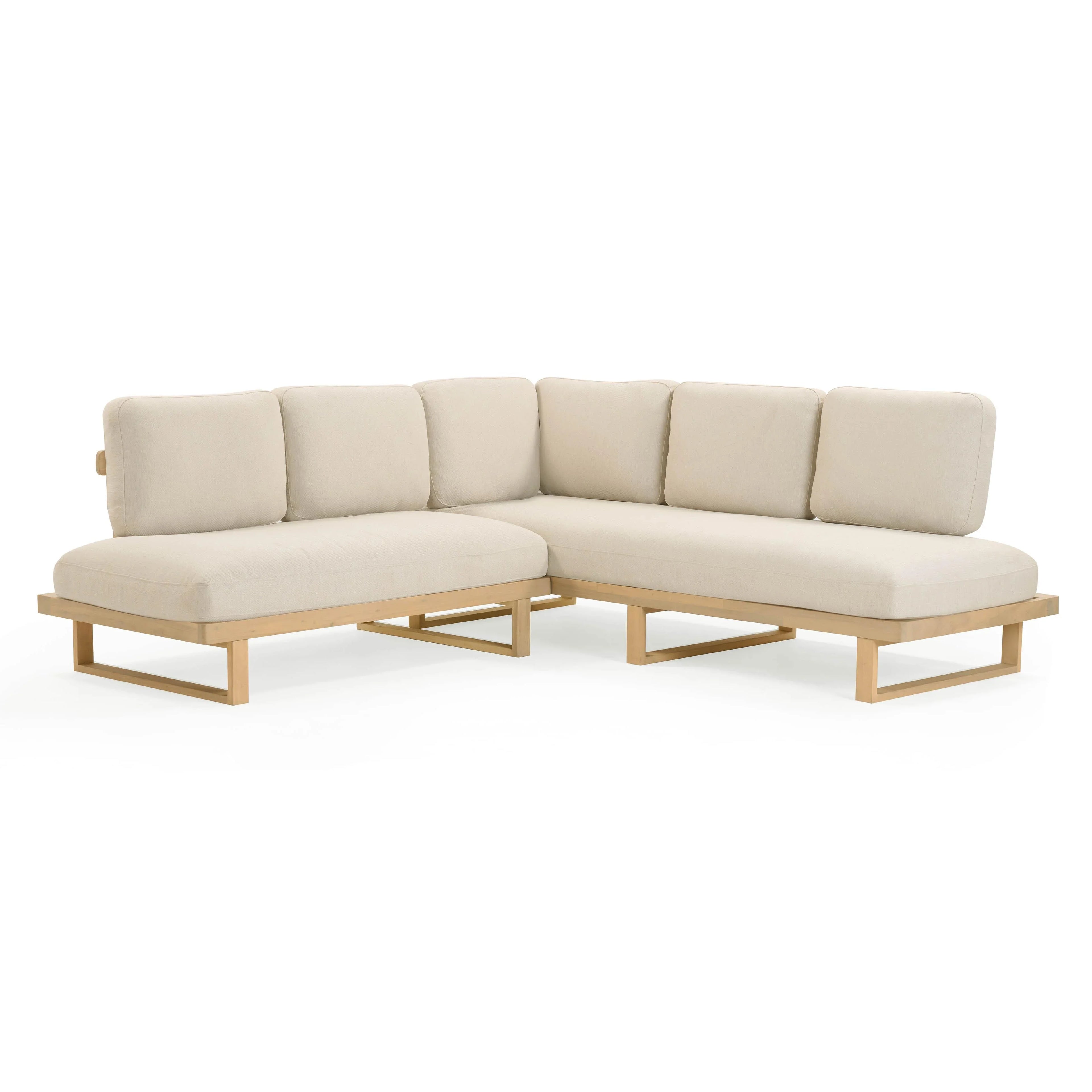 Evan 2-Piece Cream Performance Fabric Outdoor L-Shaped Sectional