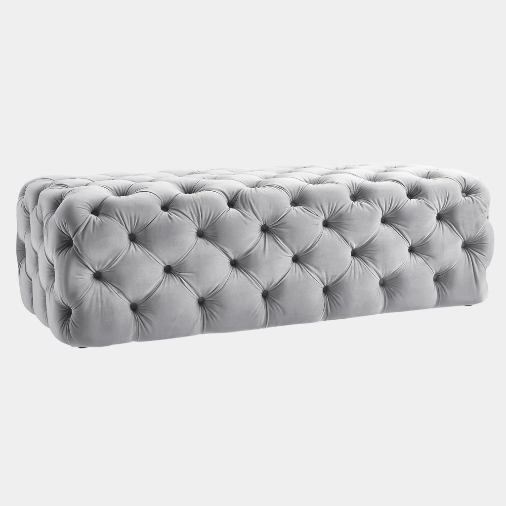 Kaylee 49" Performance Velvet Tufted Jumbo Ottoman