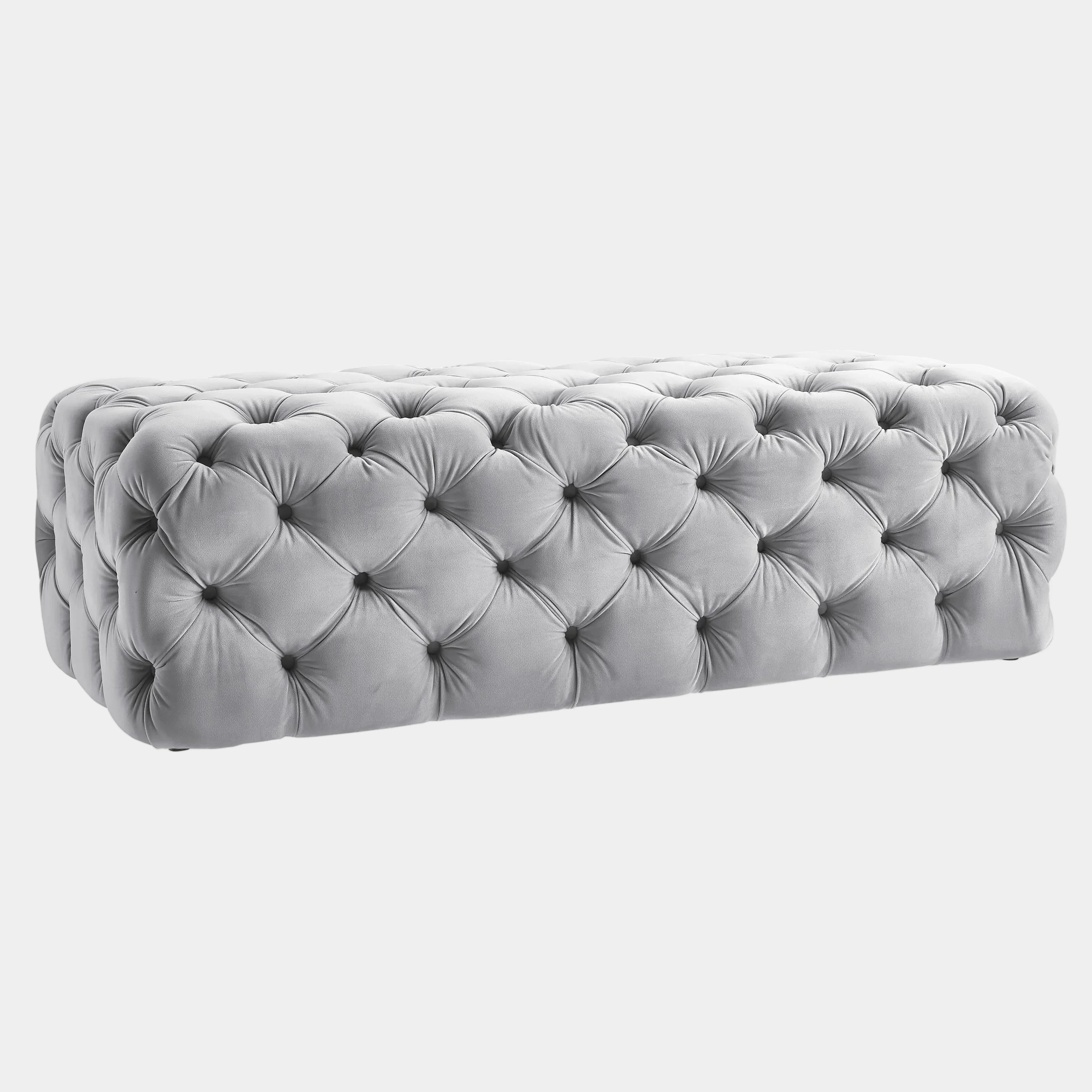 Kaylee 49" Performance Velvet Tufted Jumbo Ottoman