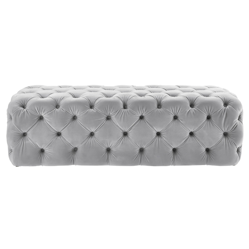 Kaylee 49" Performance Velvet Tufted Jumbo Ottoman