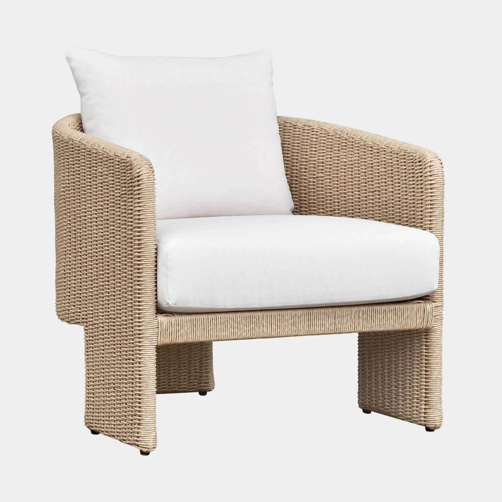 Alexa Rattan Performance Fabric Outdoor Armchair