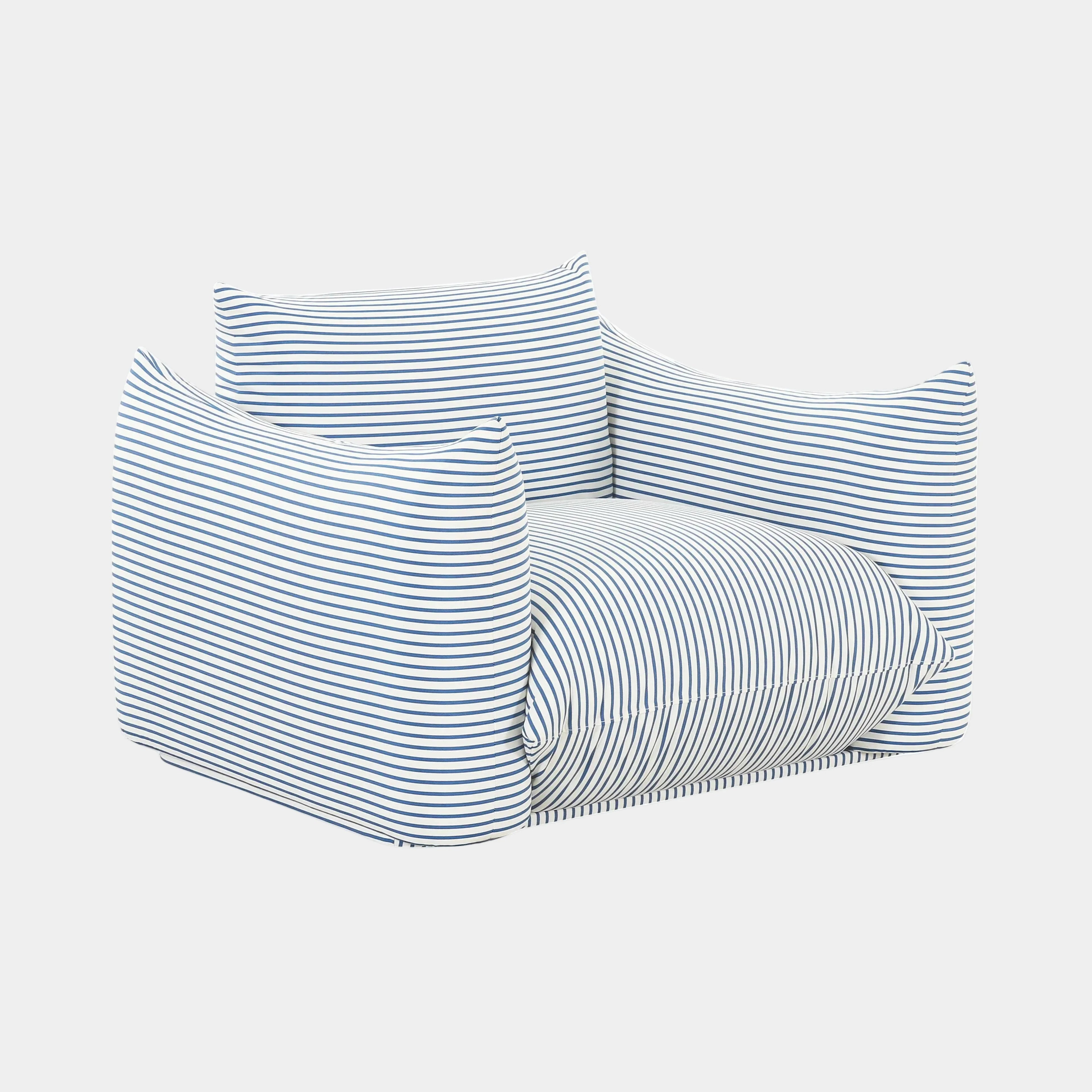 Saint Tropez Striped Stuffed Indoor / Outdoor Armchair