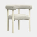 Jackie Cream Textured Contract-Grade Fabric Outdoor Dining Chair
