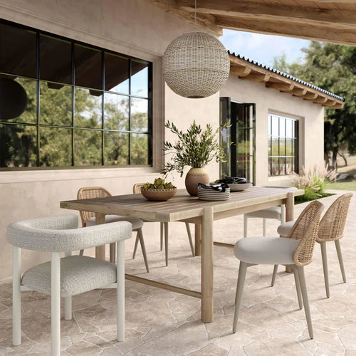 Alexa Rattan Performance Fabric Dining Chair