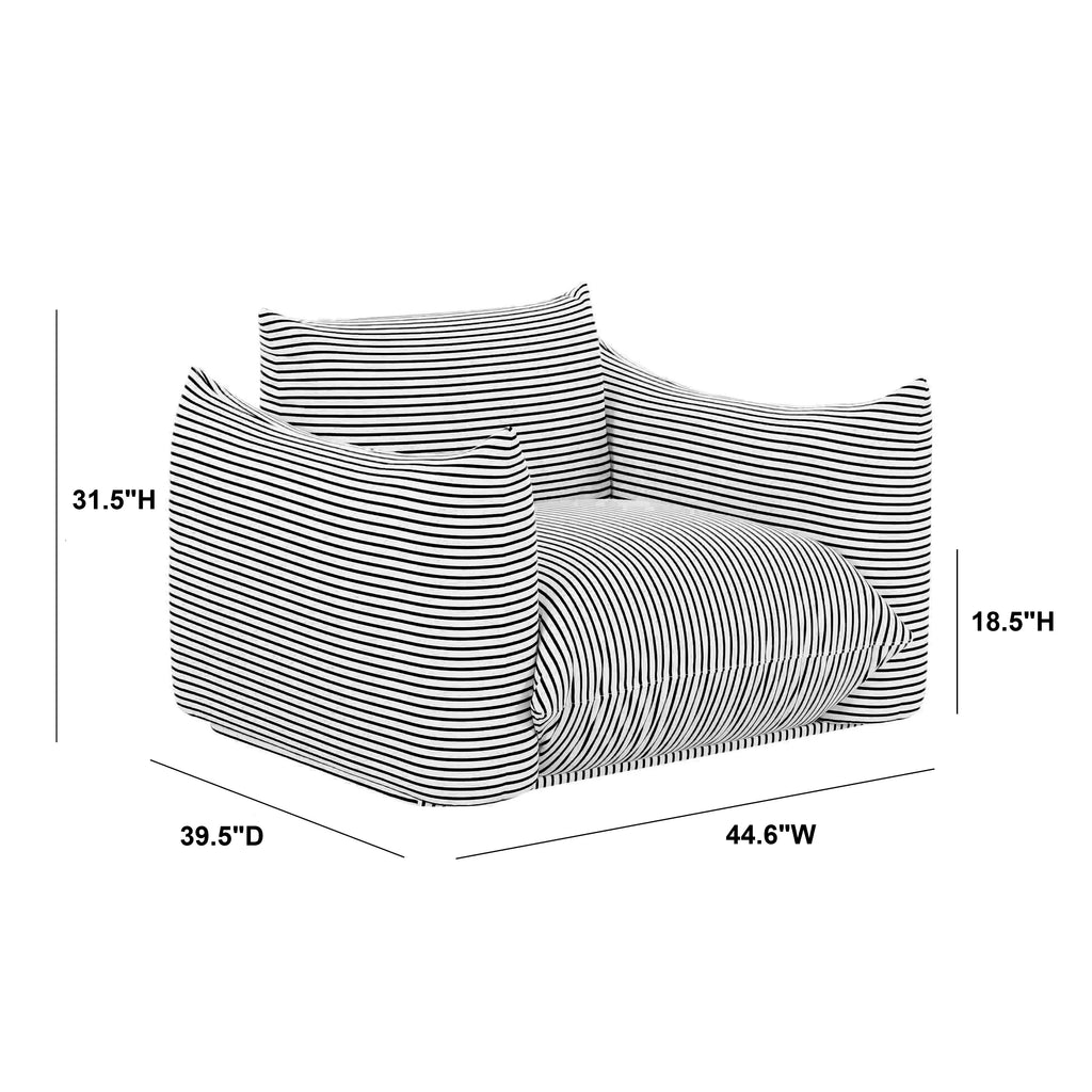Saint Tropez Striped Stuffed Indoor / Outdoor Armchair