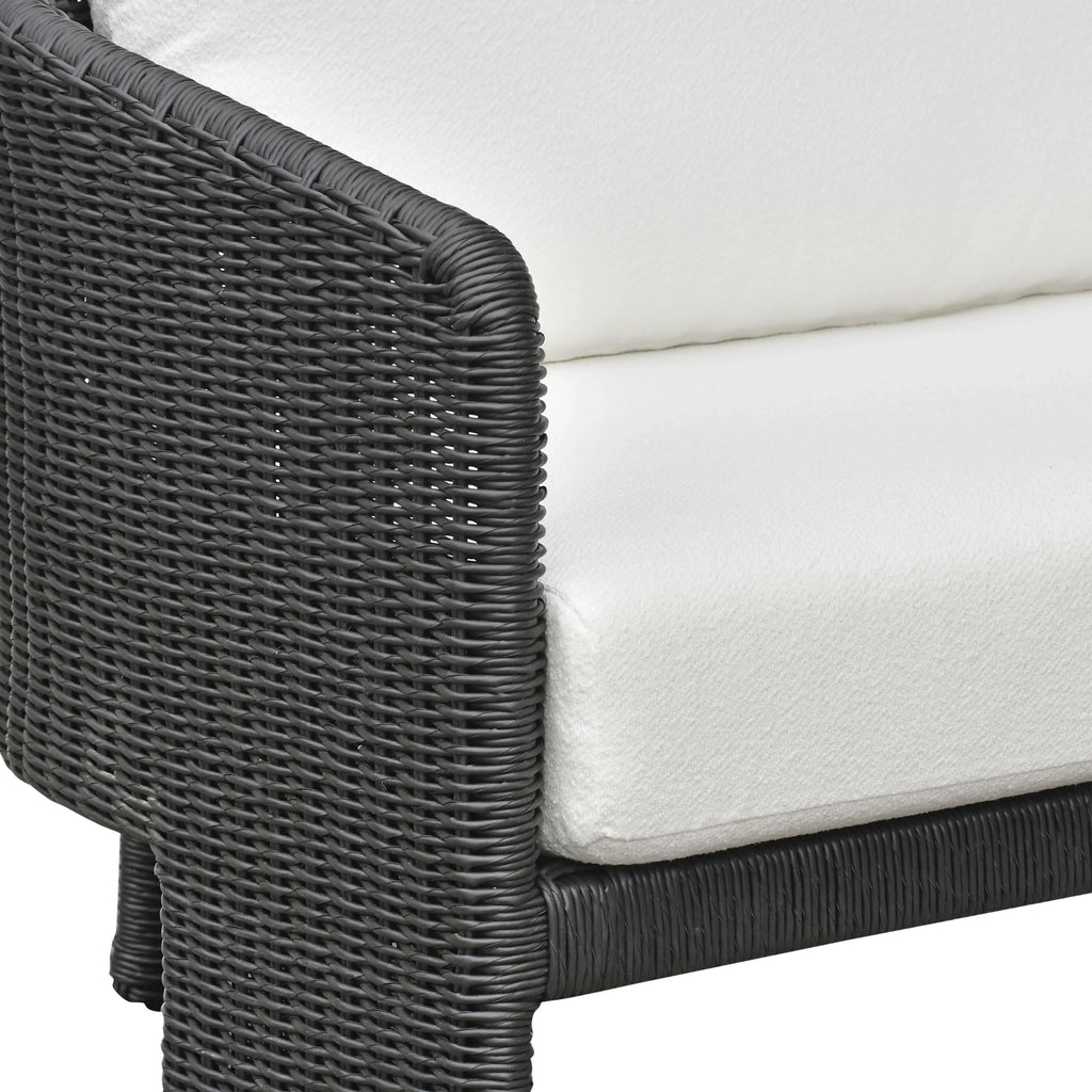 Alexa 80" Rattan Performance Fabric Outdoor Sofa