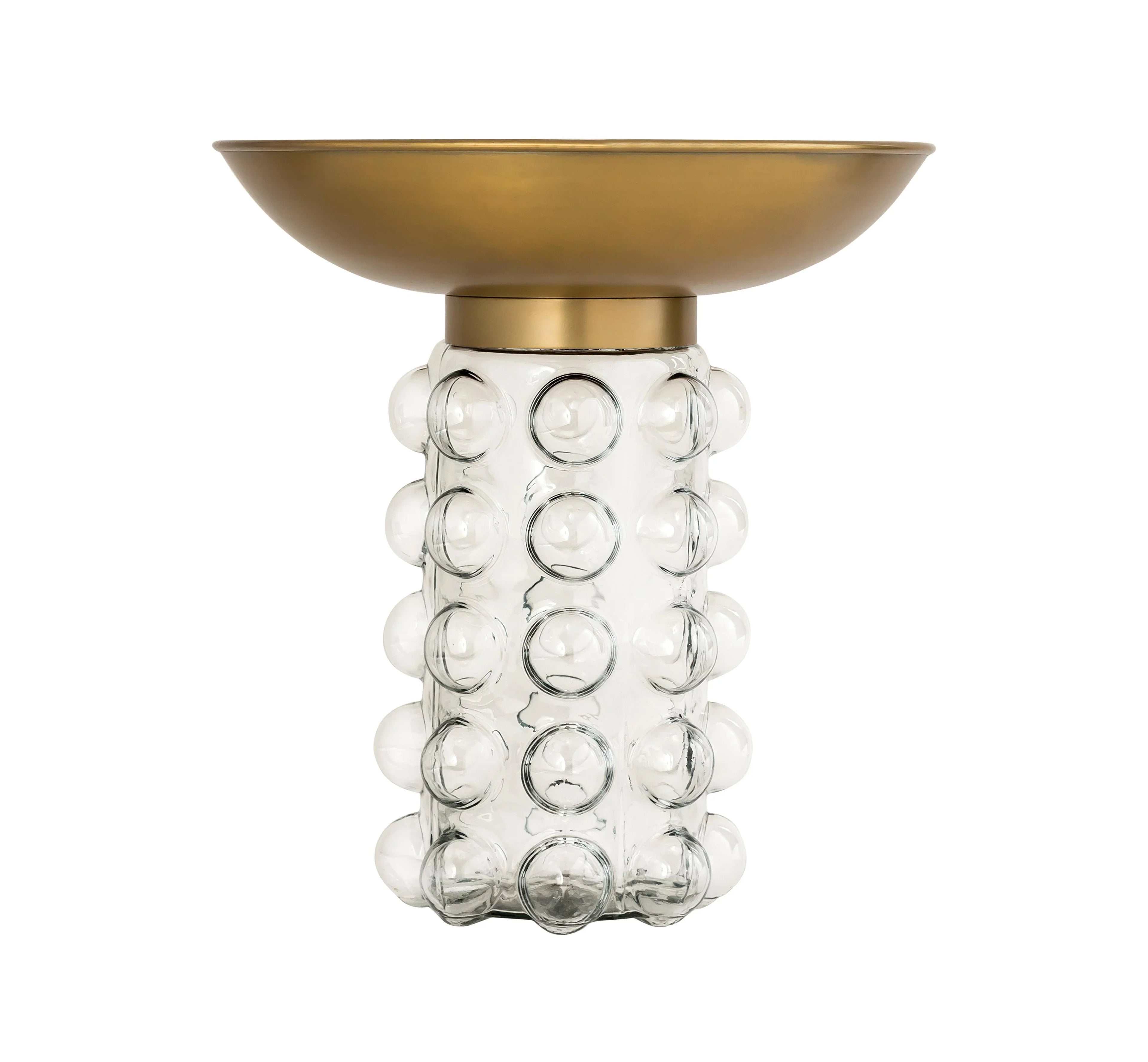 Bubble Glass and Brass Side Table