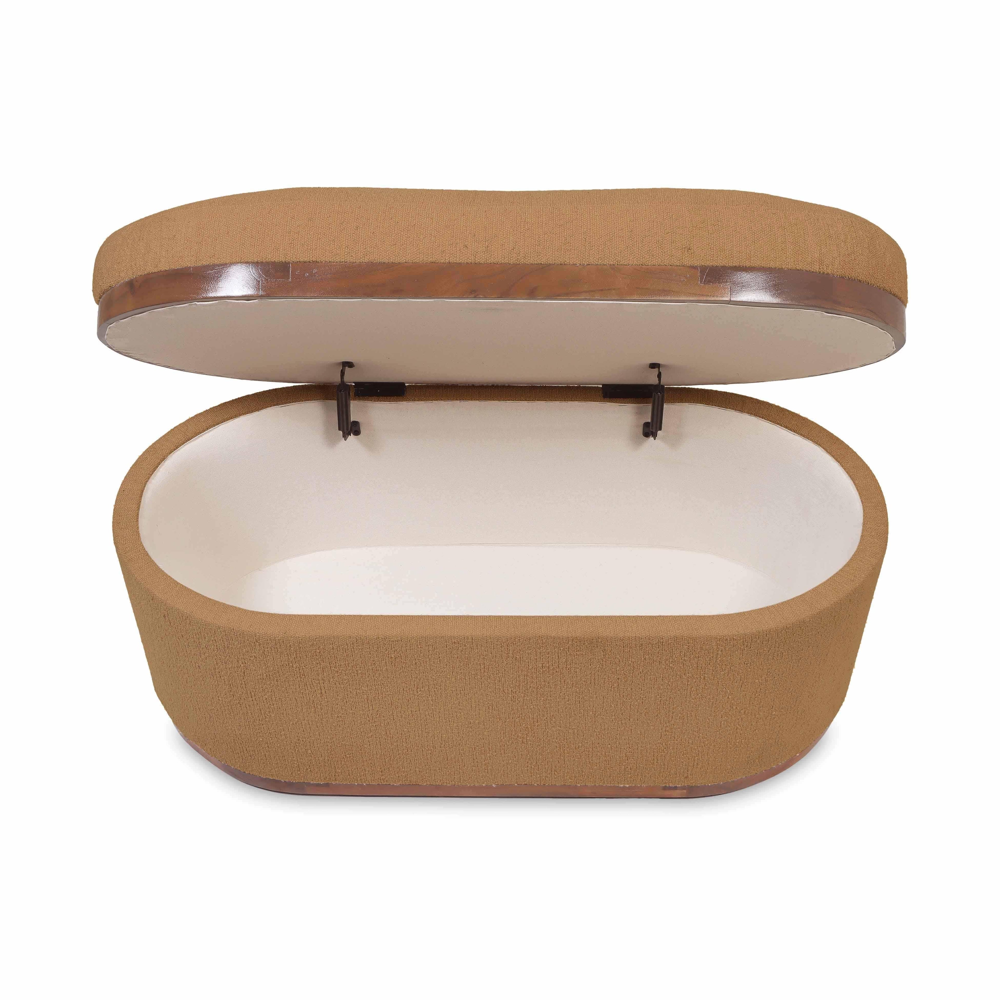 Olivier 41" Boucle Oval Storage Ottoman