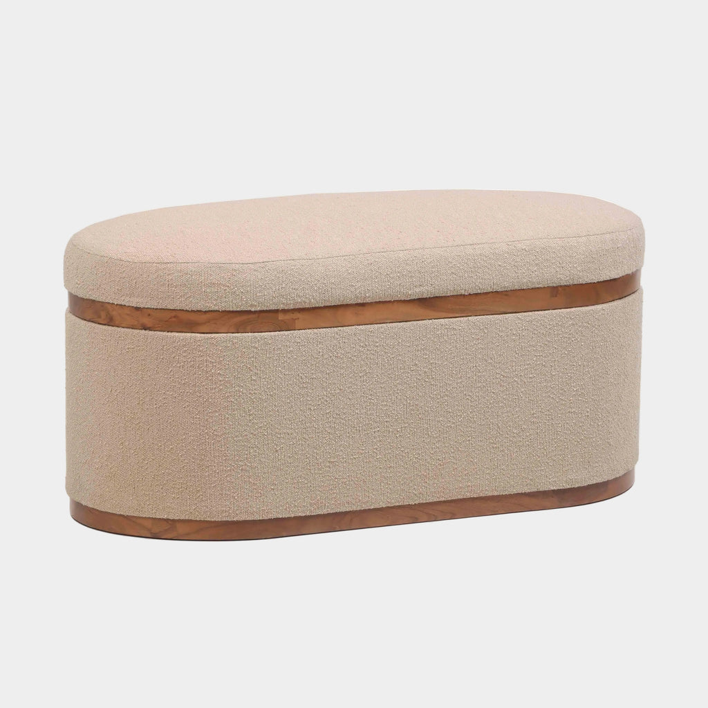 Olivier 41" Boucle Oval Storage Ottoman