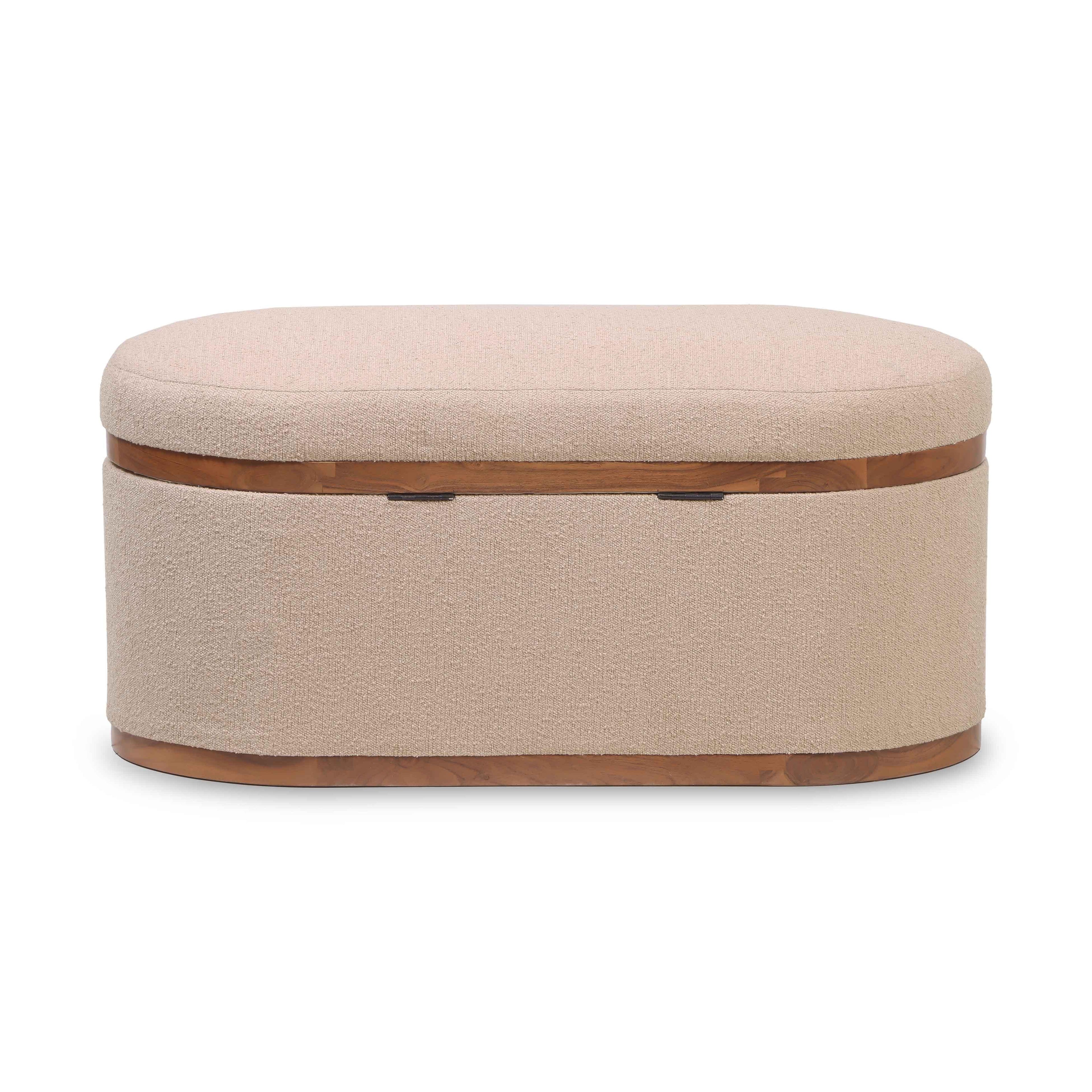 Olivier 41" Boucle Oval Storage Ottoman