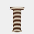 Lyra Natural Striped Cotton Jute Contract-Grade Side Table
