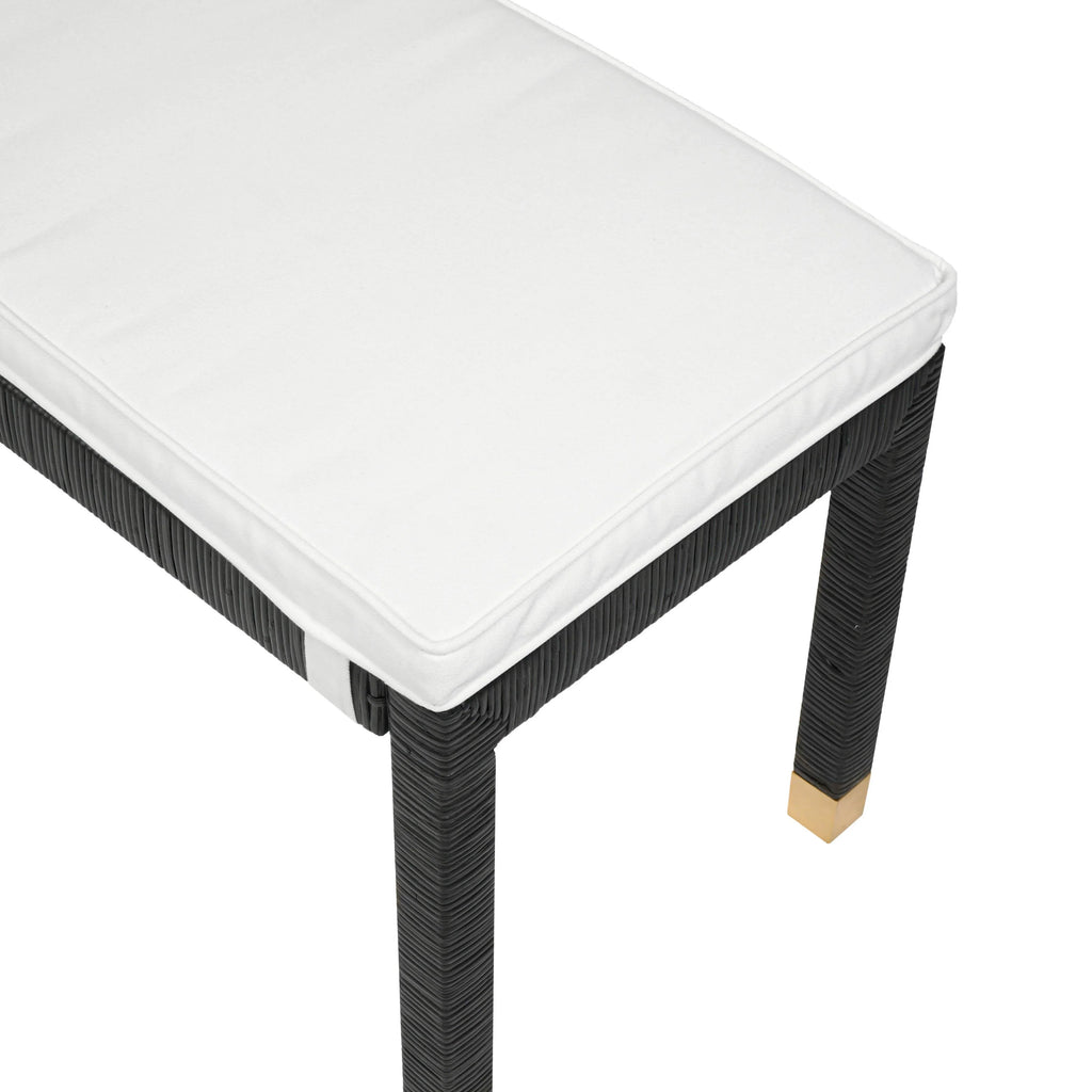 Amara 50" Woven Rattan Performance Fabric Bench
