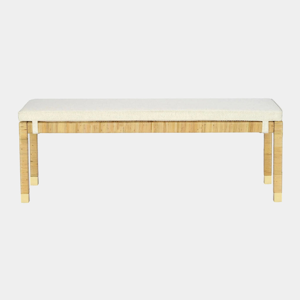 Amara Cream Contract-Grade Linen Bench