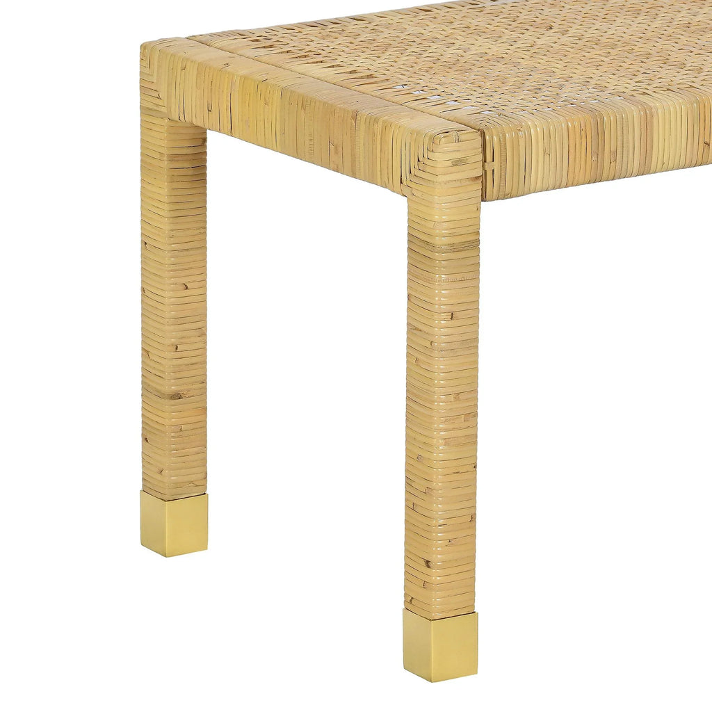 Amara Cream Contract-Grade Linen Bench