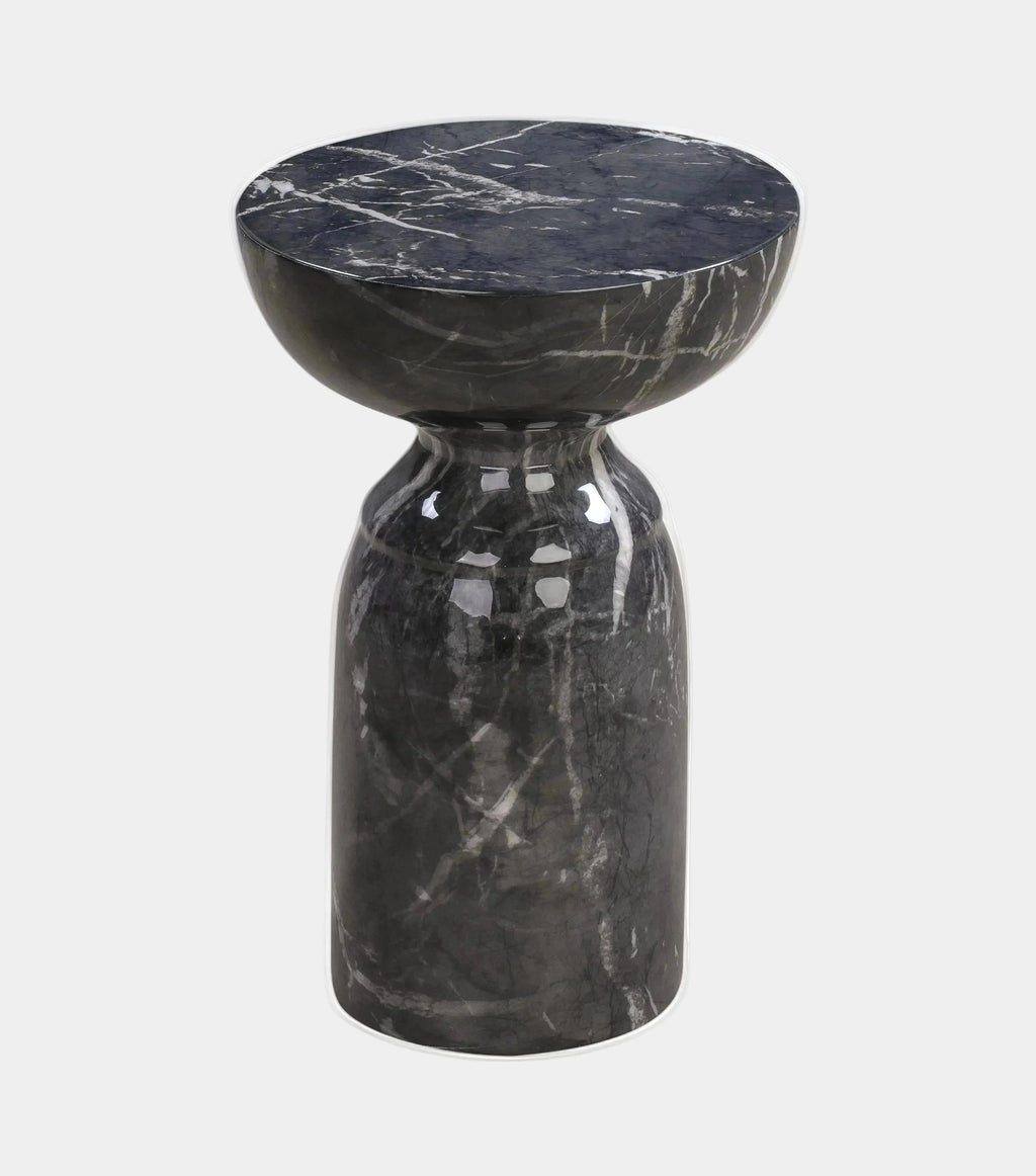 Rue Faux Marble Indoor / Outdoor Round Side Table