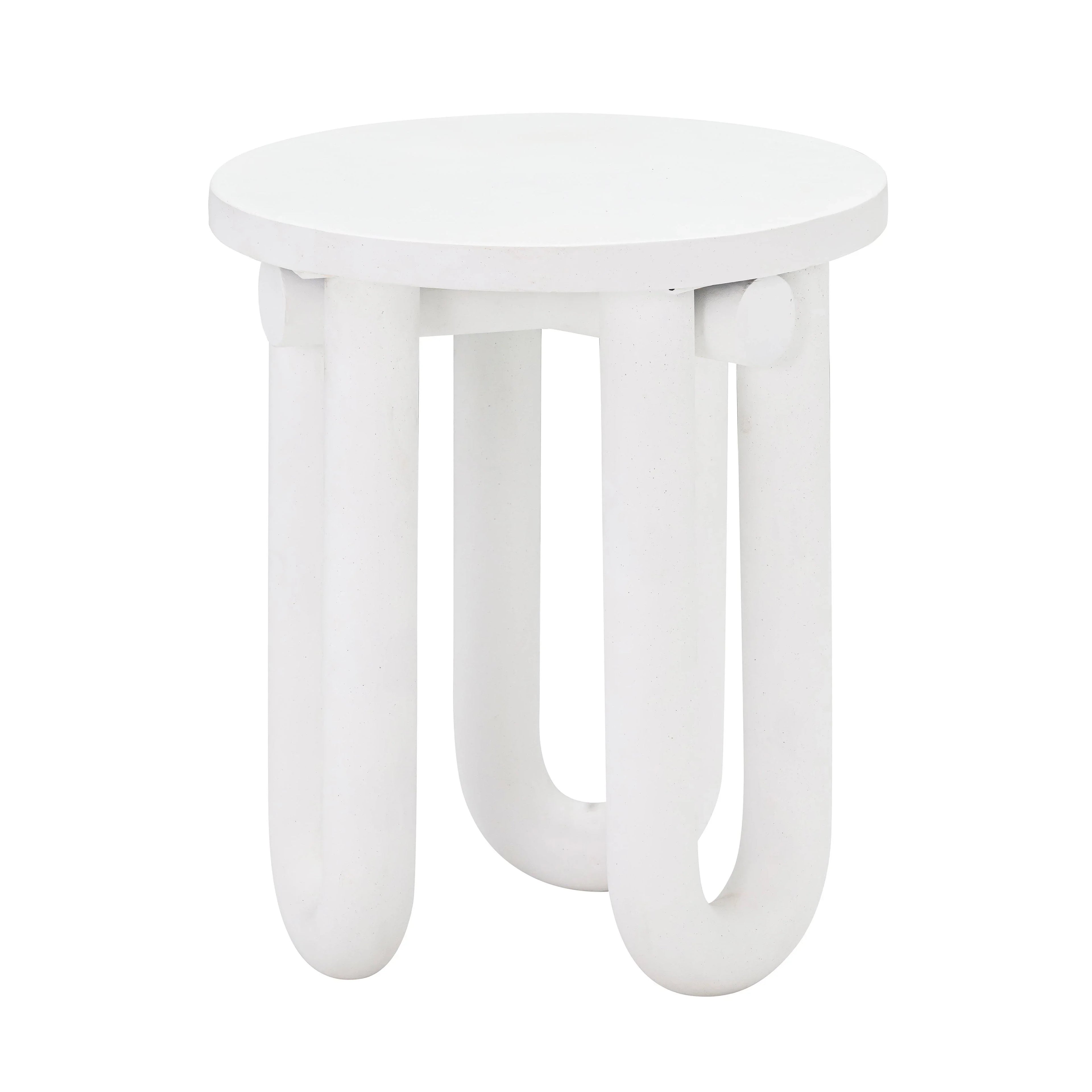 Tildy White Concrete Indoor / Outdoor Round Side Table